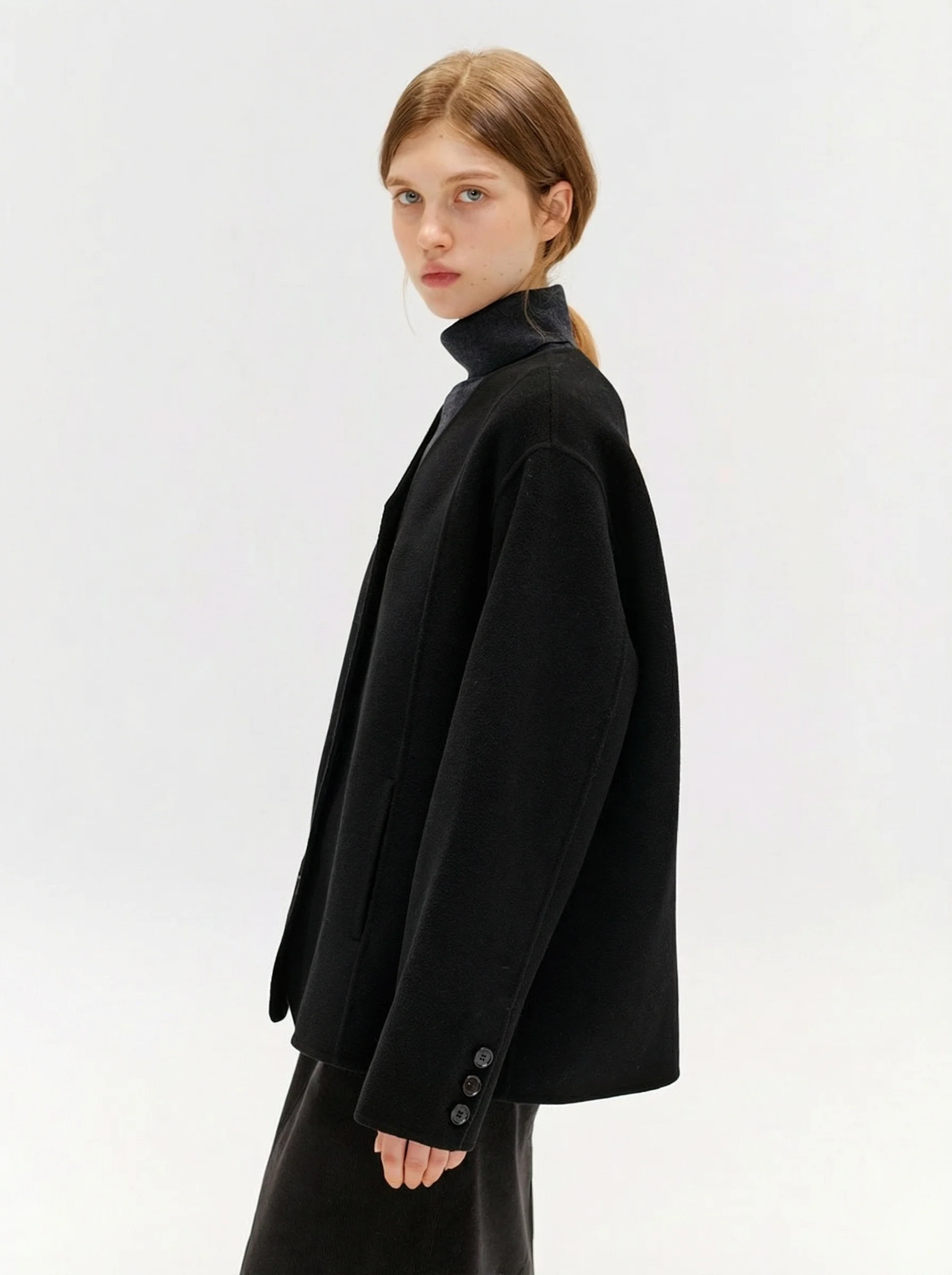 V-Neck Button Jacket - Image 2