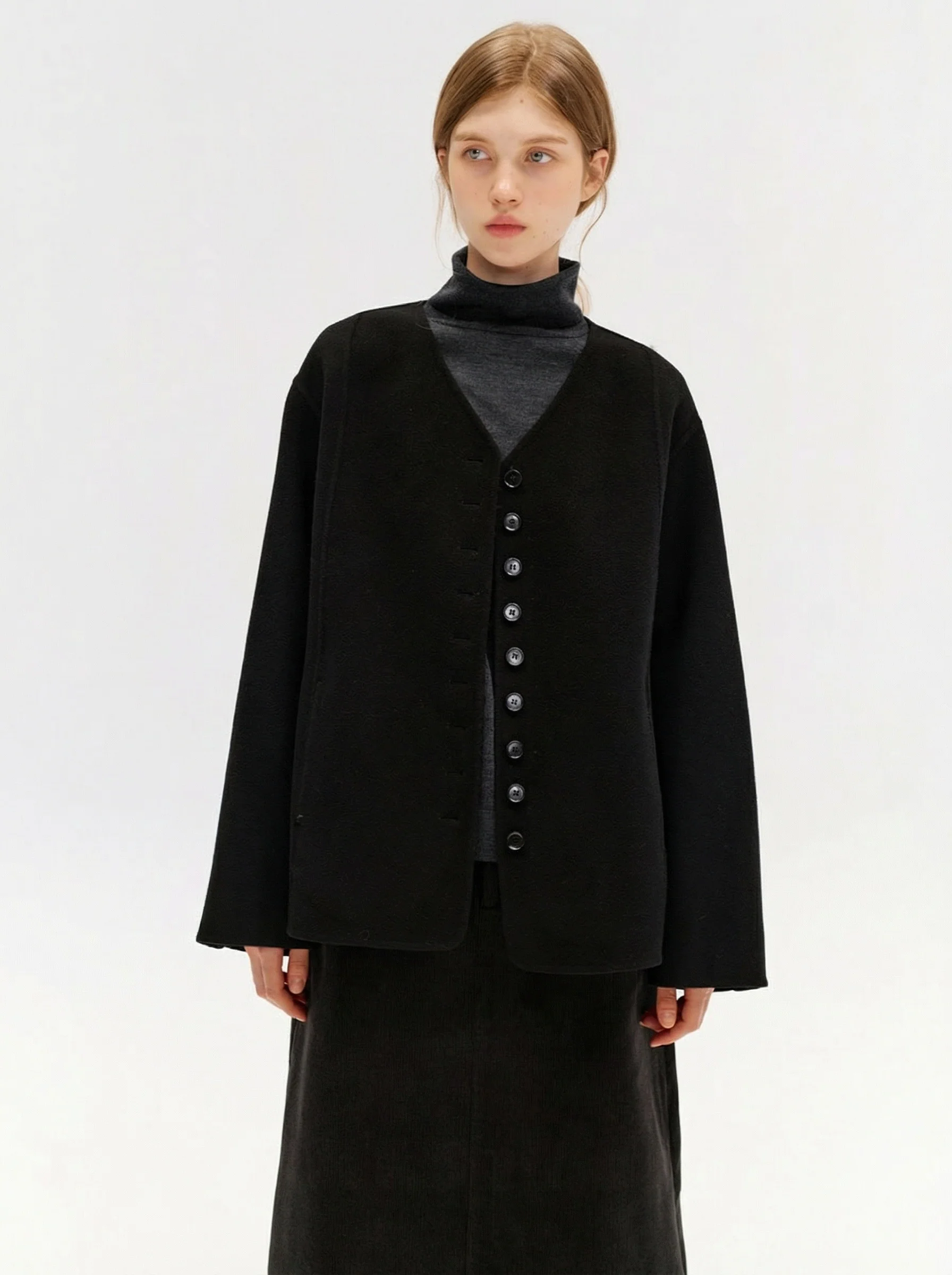 V-Neck Button Jacket - Image 4