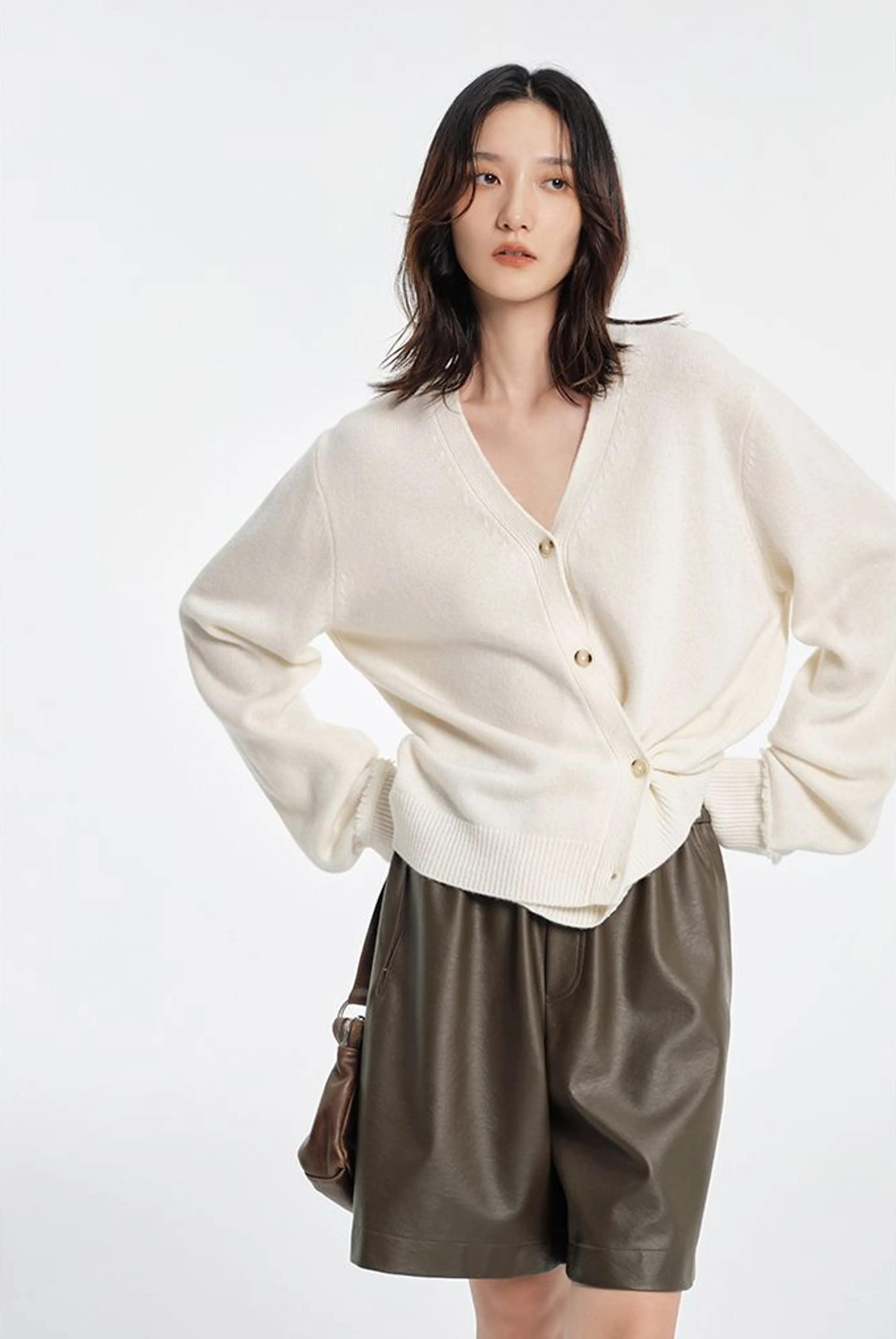 V-Neck Button-Up Cardigan - Image 4