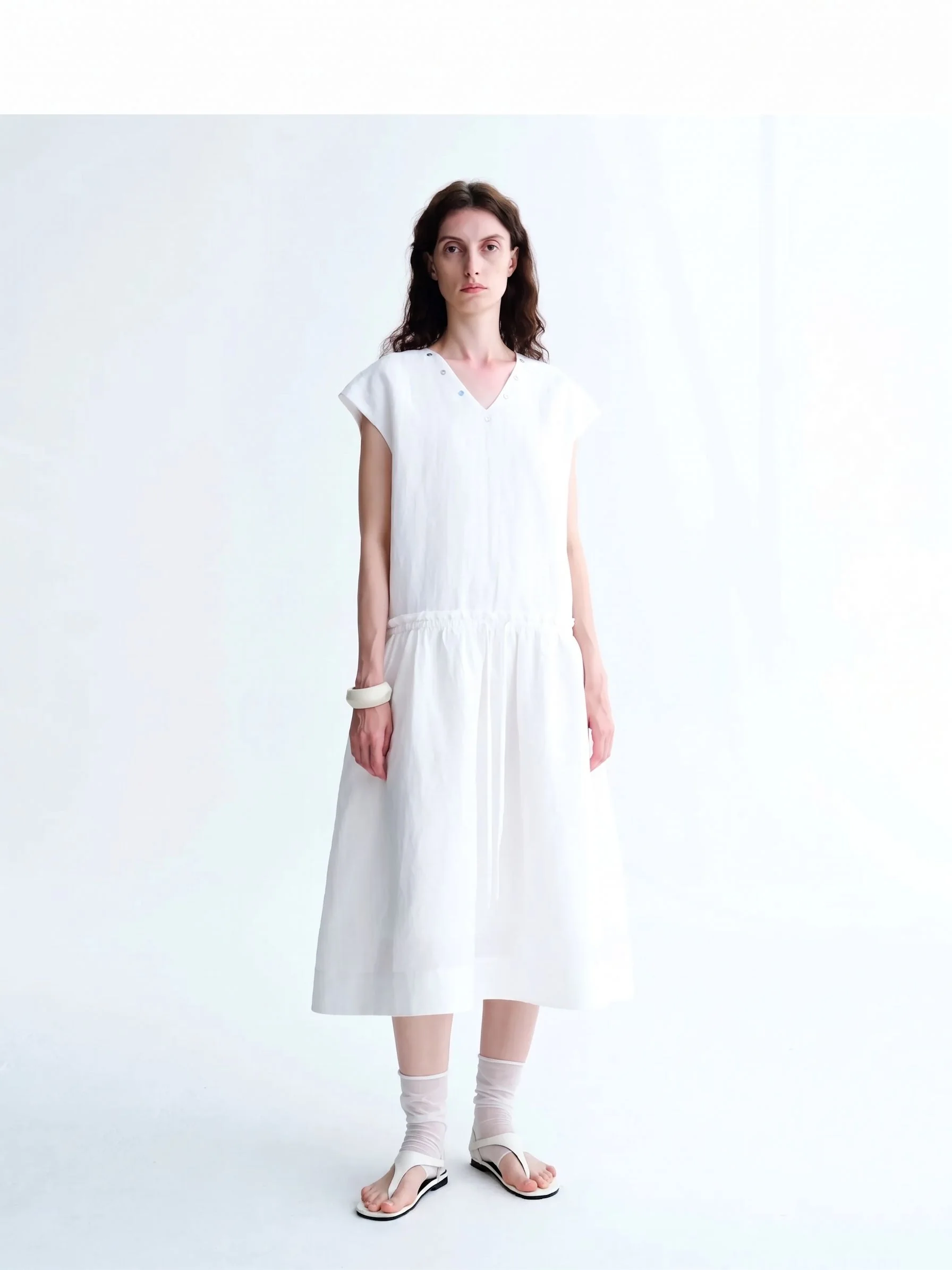 V-Neck Drawstring Dress - Image 4