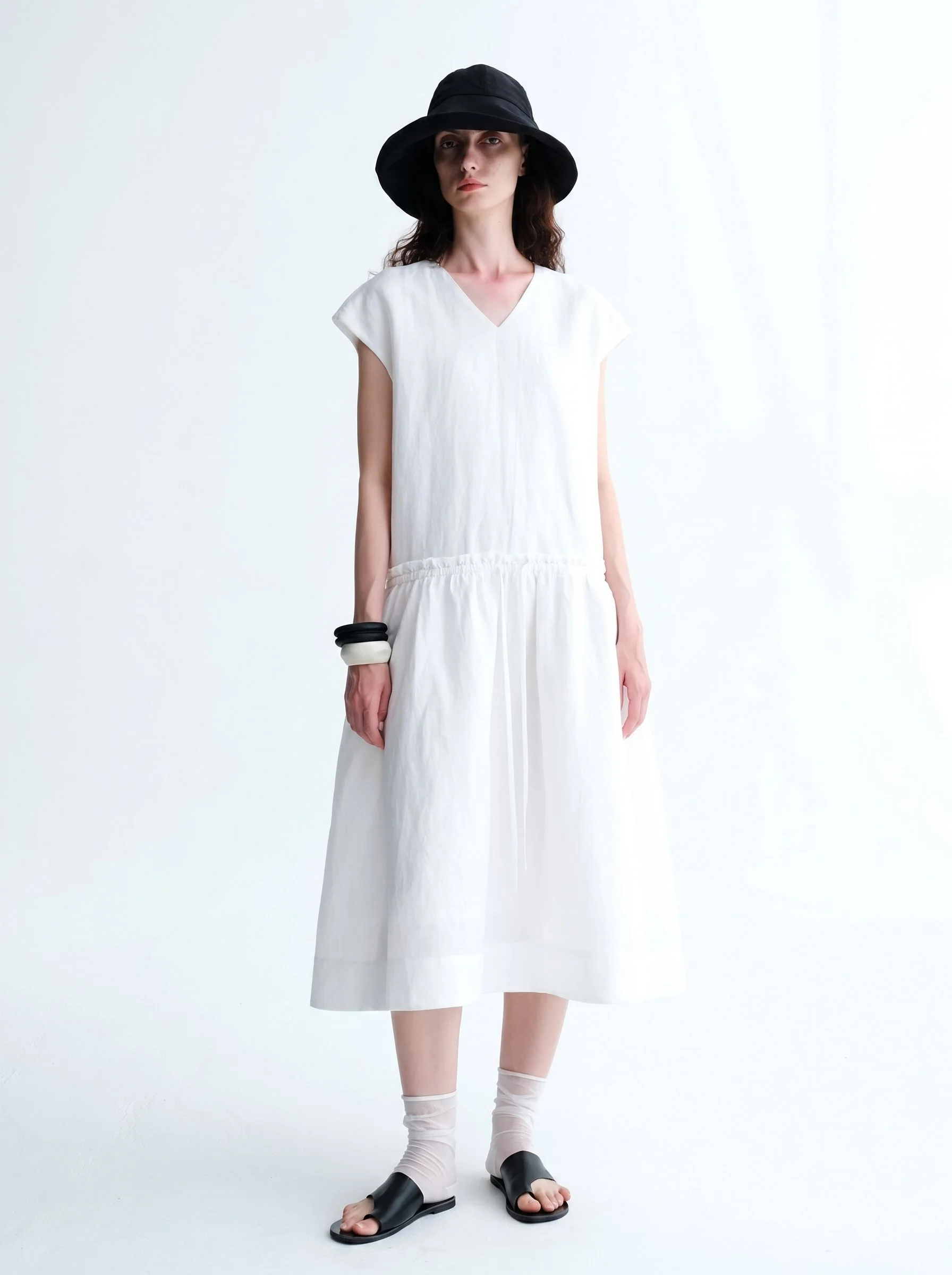 V-Neck Drawstring Dress - Image 5