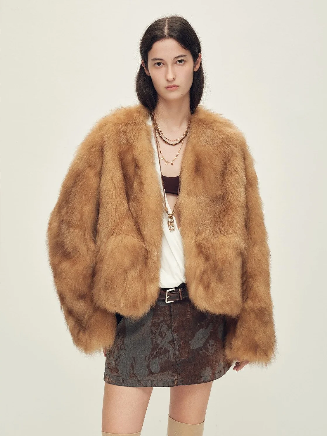 V-Neck Fox Jacket - Image 10