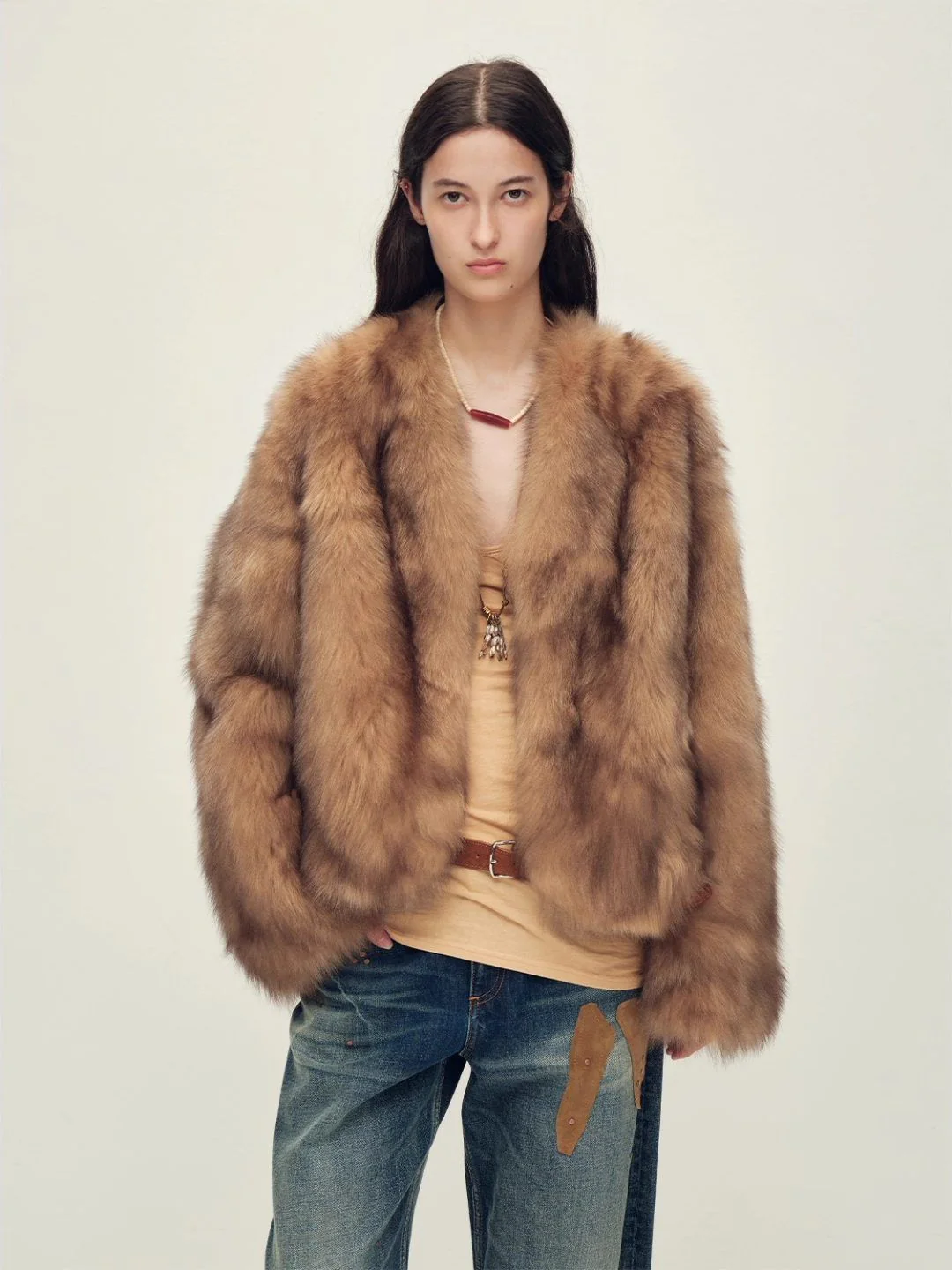 V-Neck Fox Jacket - Image 3