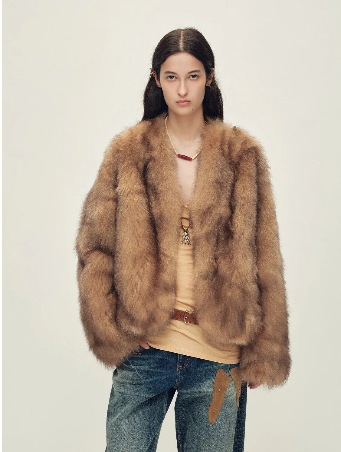 V-Neck Fox Jacket - Image 7