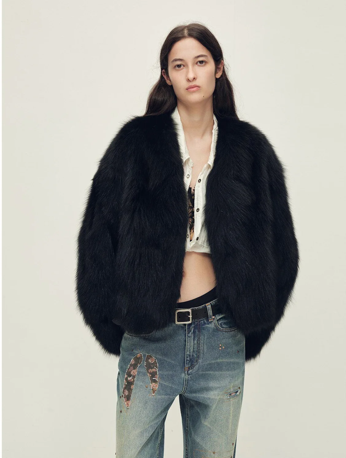 V-Neck Fox Jacket - Image 9