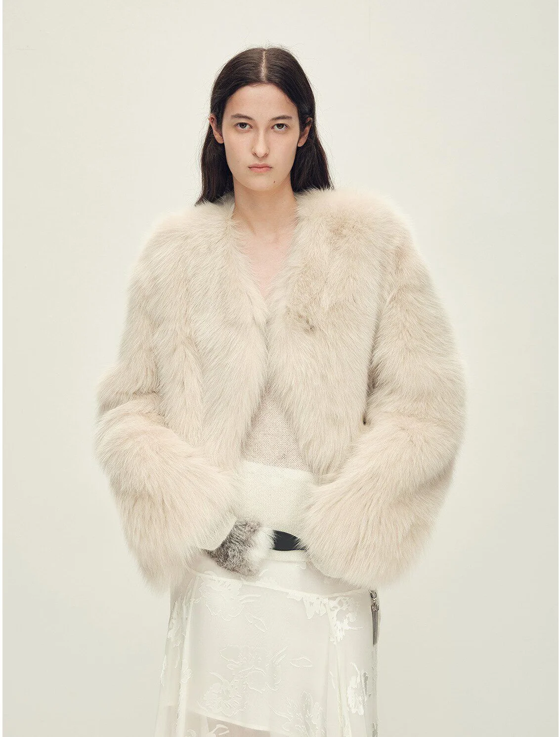 V-Neck Fur Jacket - Image 6