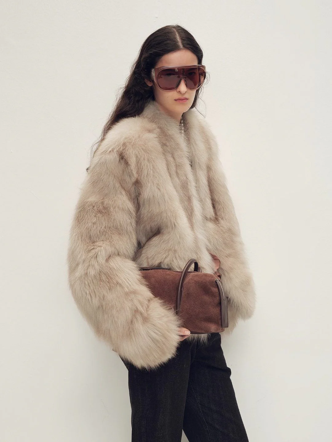 V-Neck Fur Jacket - Image 3