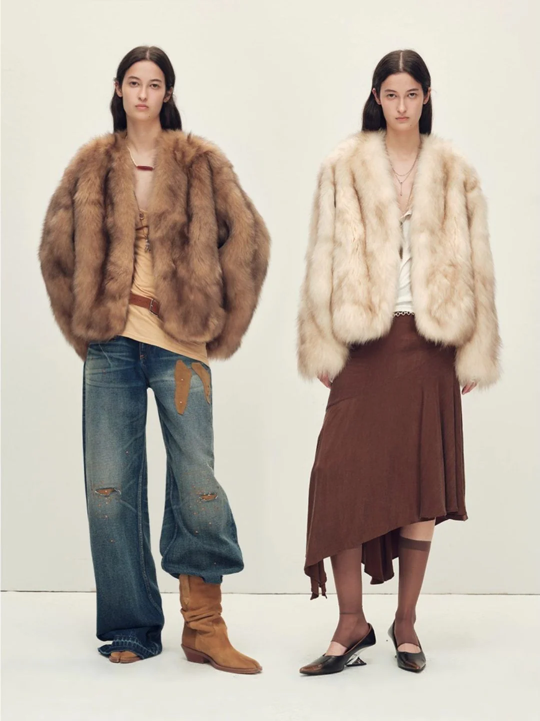 V-Neck Fur Jacket - Image 4
