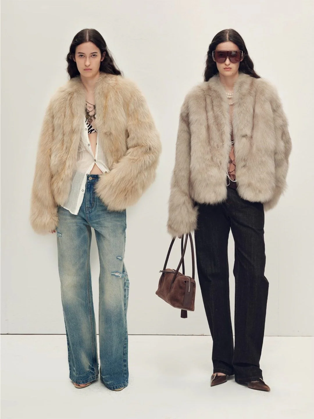 V-Neck Fur Jacket - Image 5