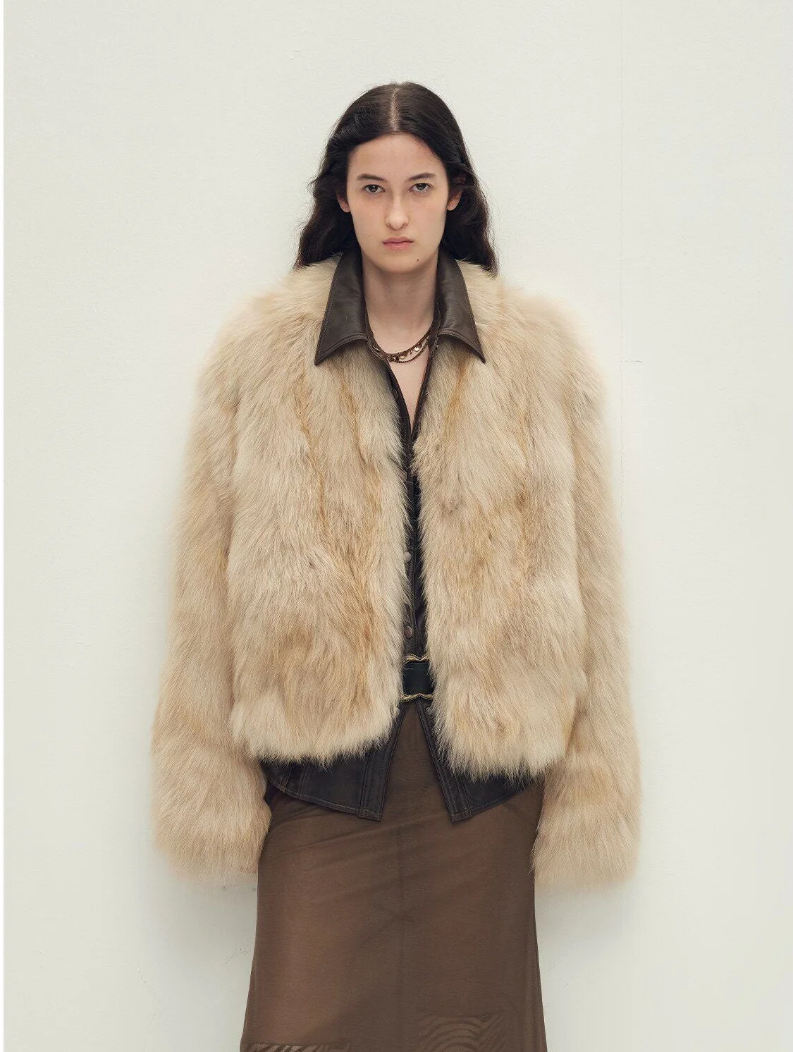 V-Neck Fur Jacket - Image 9
