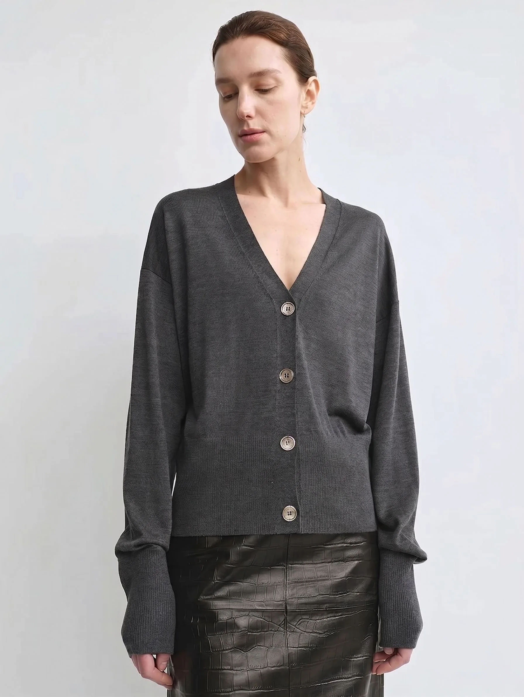 V-Neck Knit Cardigan - Image 12