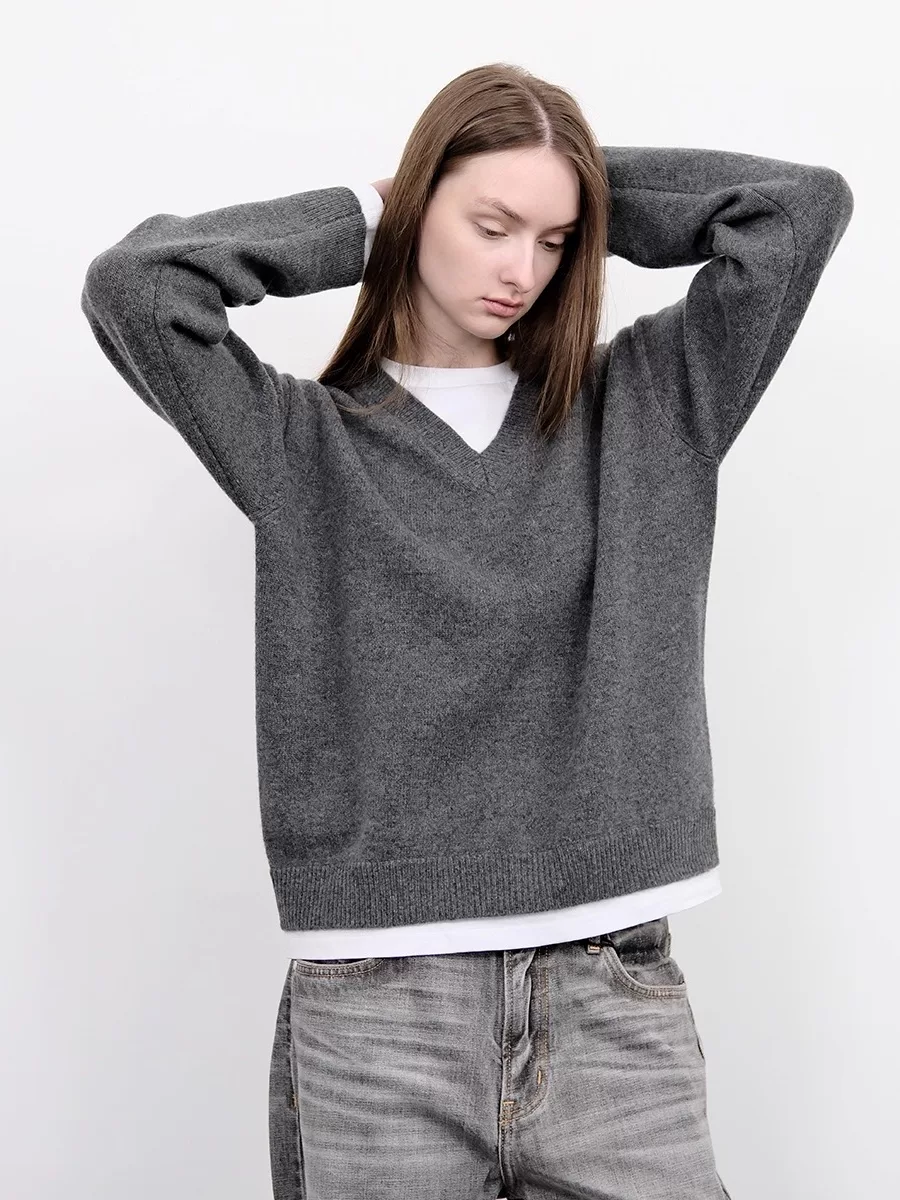 V-Neck Knit Sweater