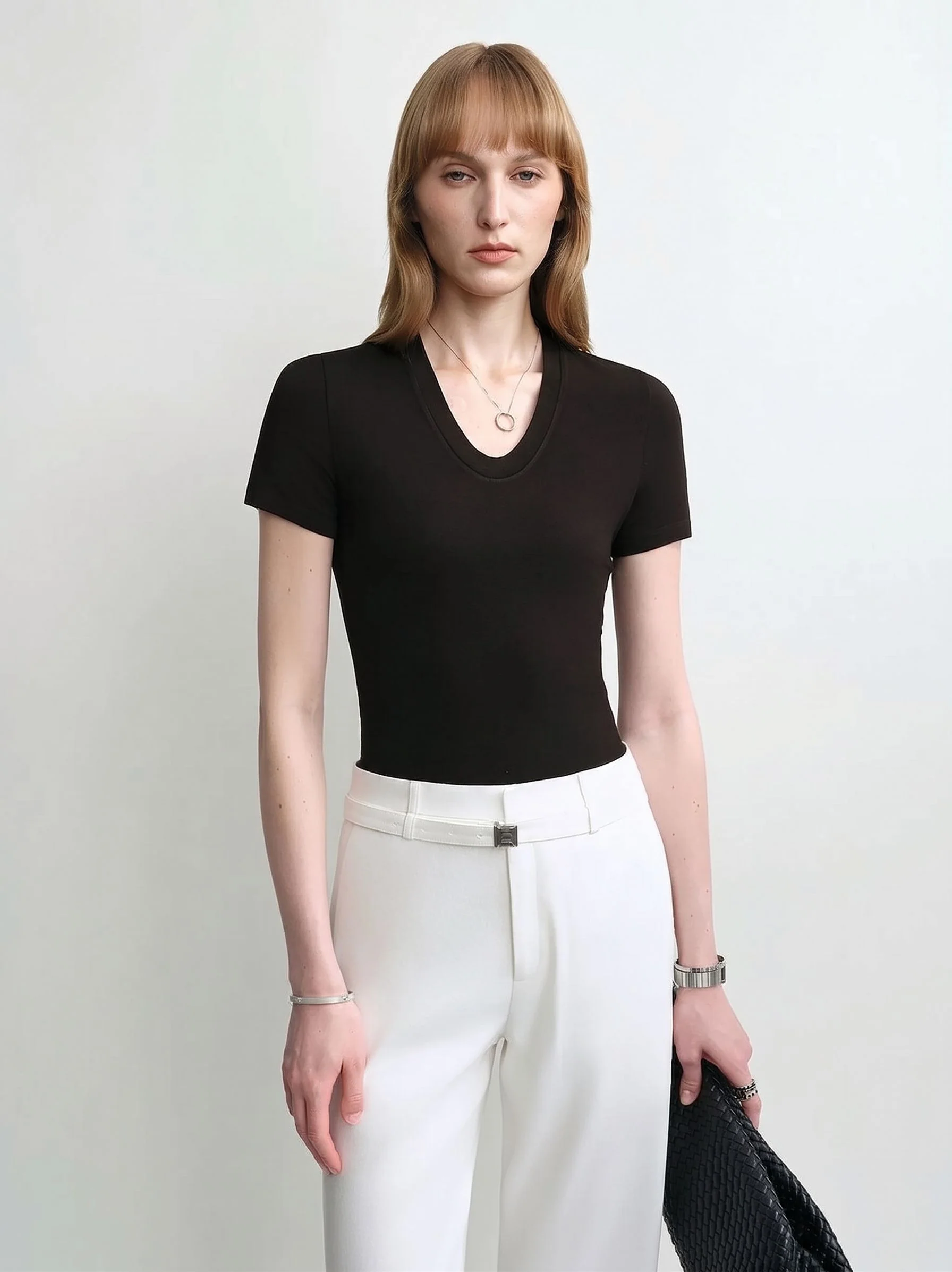 V-Neck Knit Tee - Image 7
