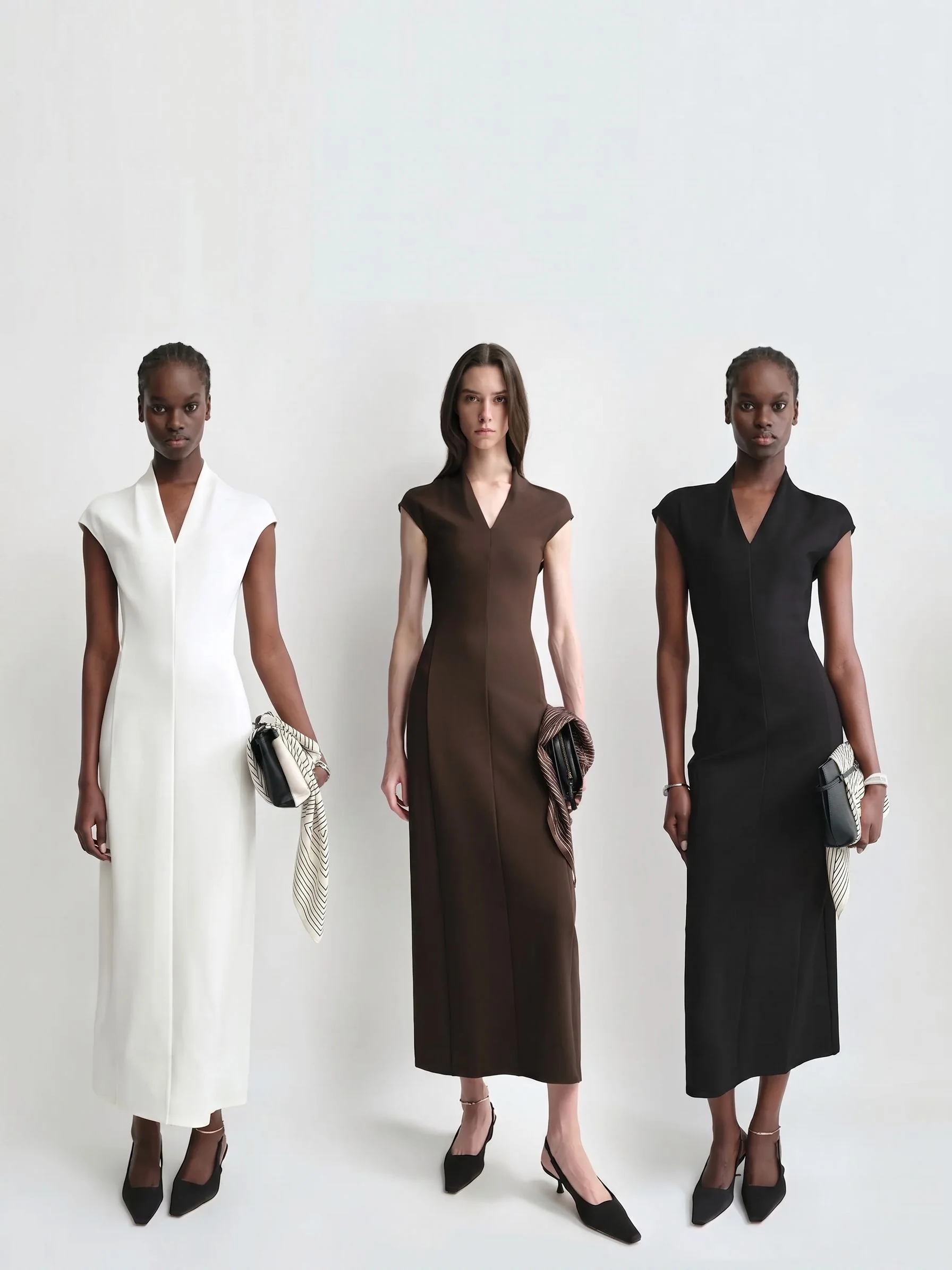 V-Neck Midi Dress - Image 3