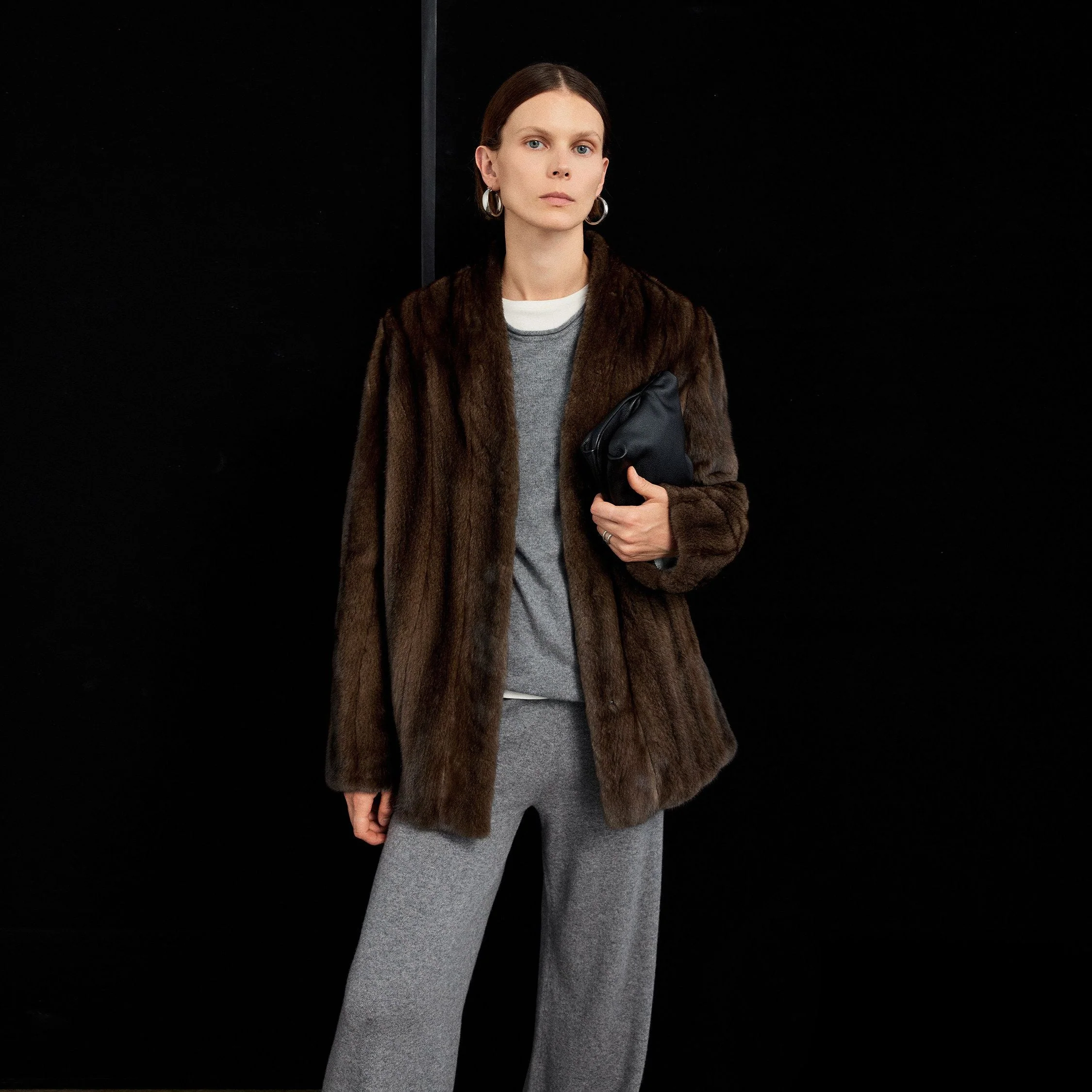 V-Neck Mink Jacket - Image 3
