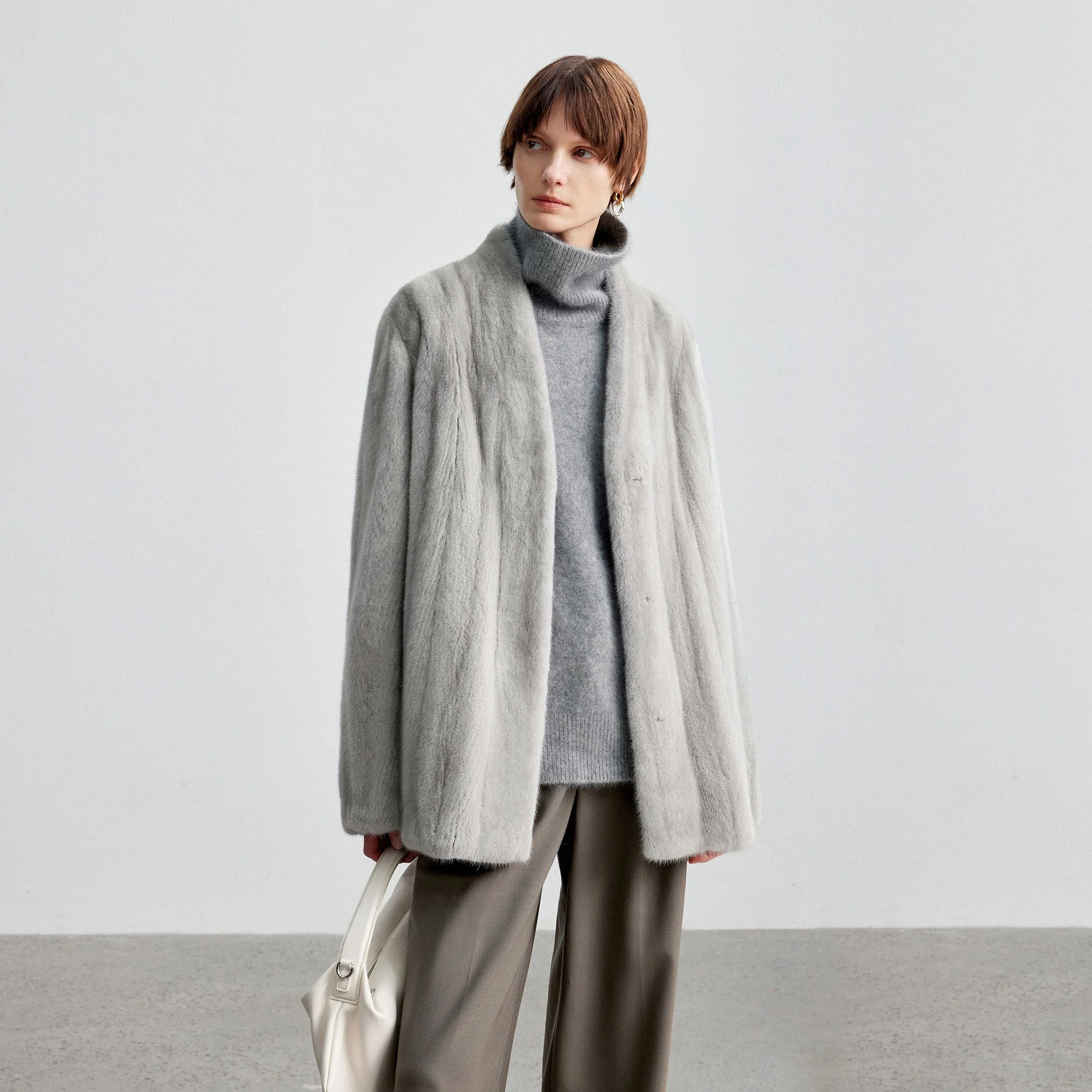V-Neck Mink Jacket - Image 4
