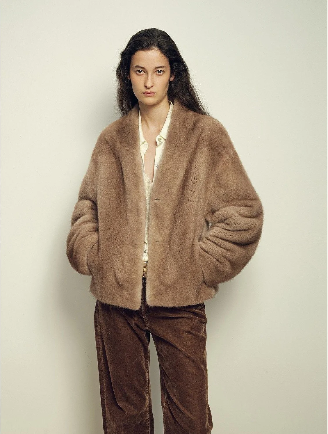 V-Neck Mink Jacket - Image 6