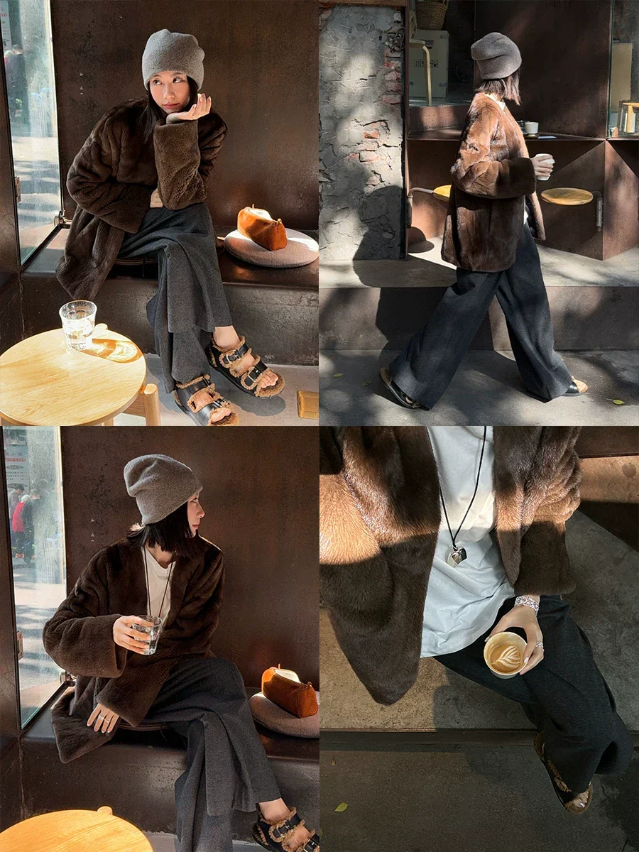V-Neck Mink Jacket - Image 3