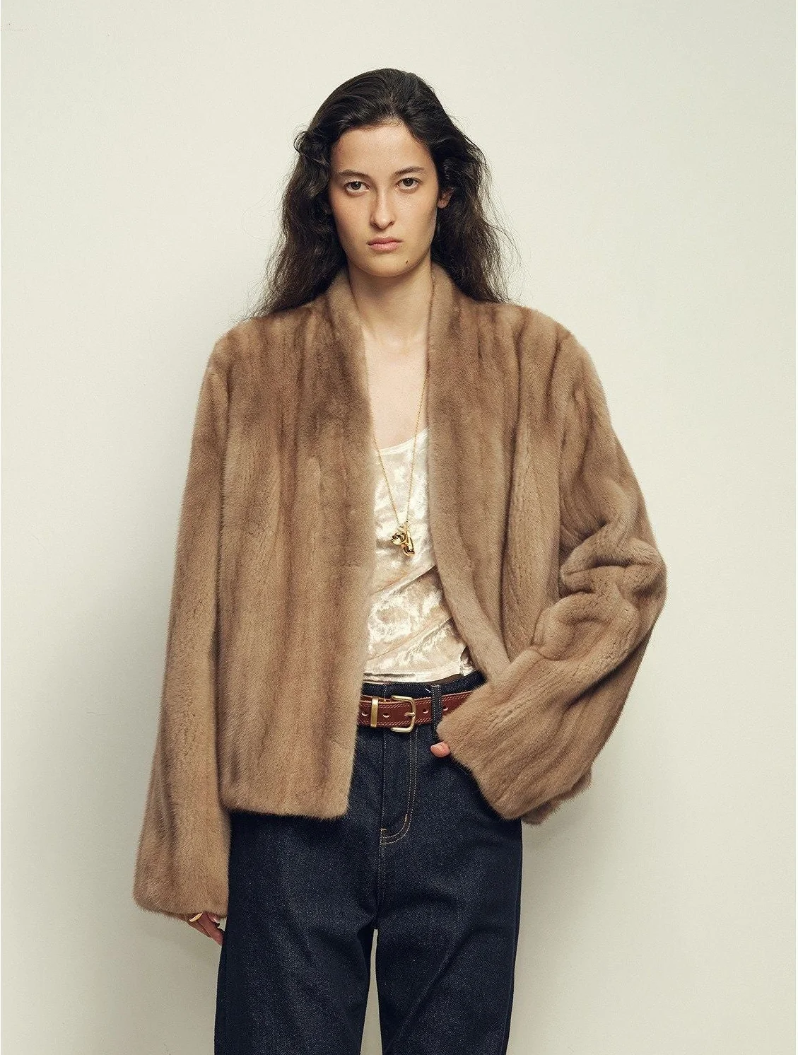 V-Neck Mink Jacket - Image 11