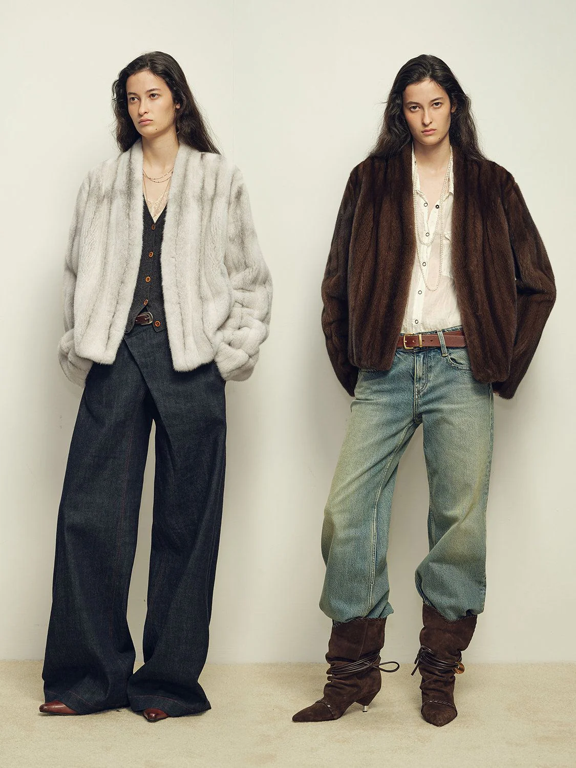 V-Neck Mink Jacket - Image 3