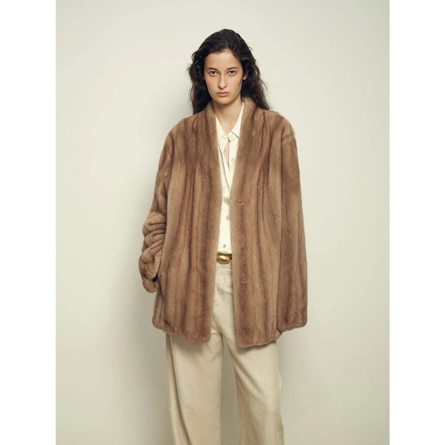 V-Neck Mink Jacket - Image 4