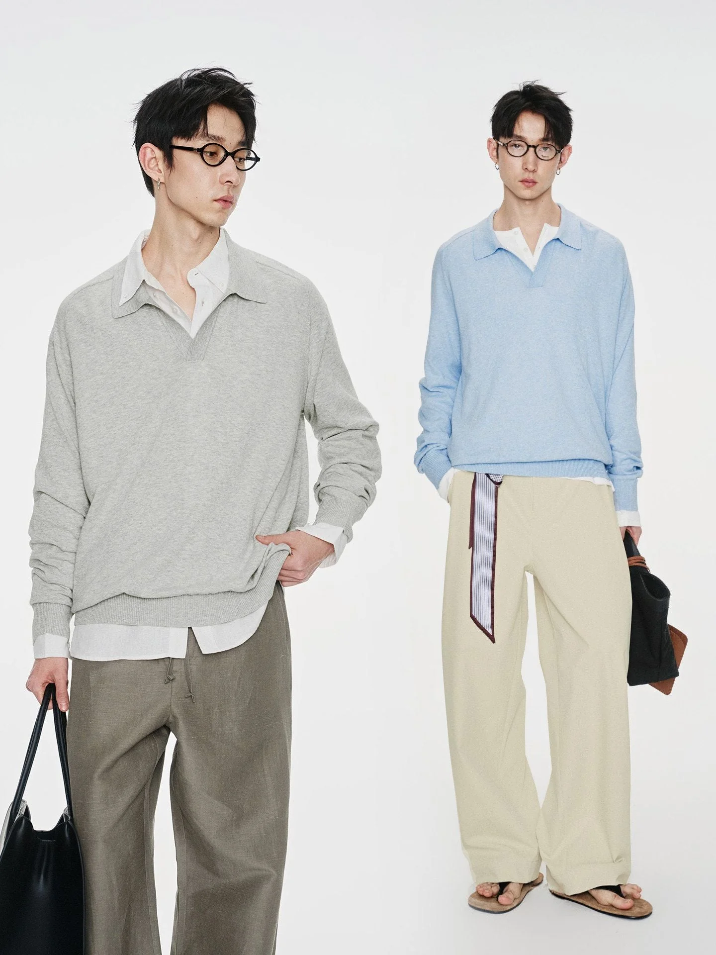 V-Neck Polo Sweater
