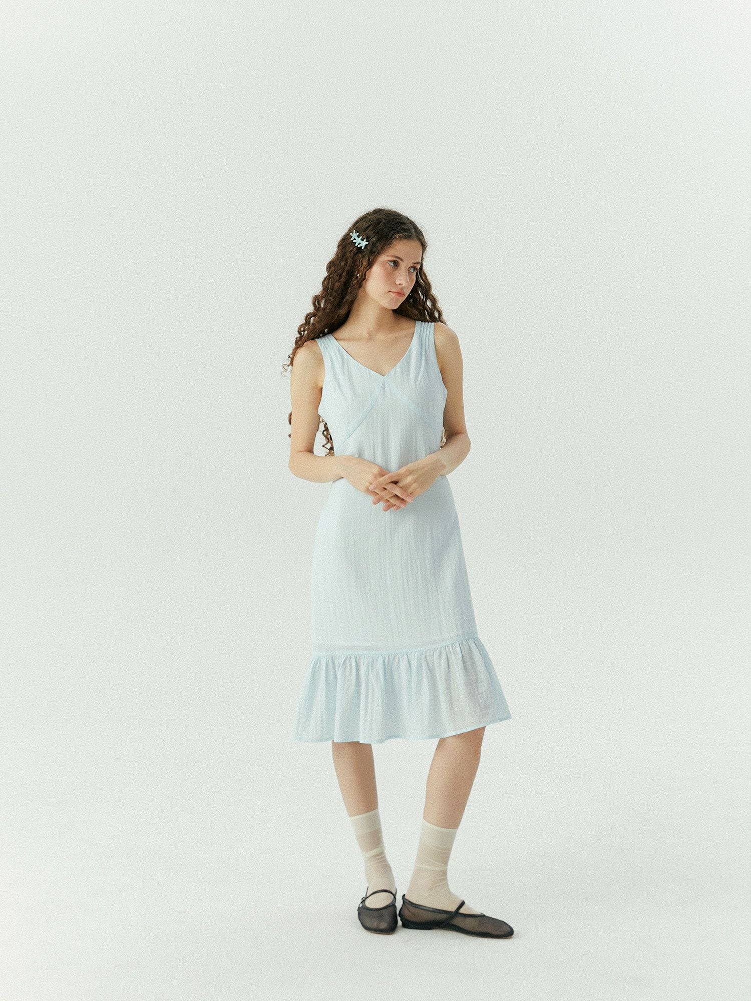 V-Neck Ruffle Dress - Image 4