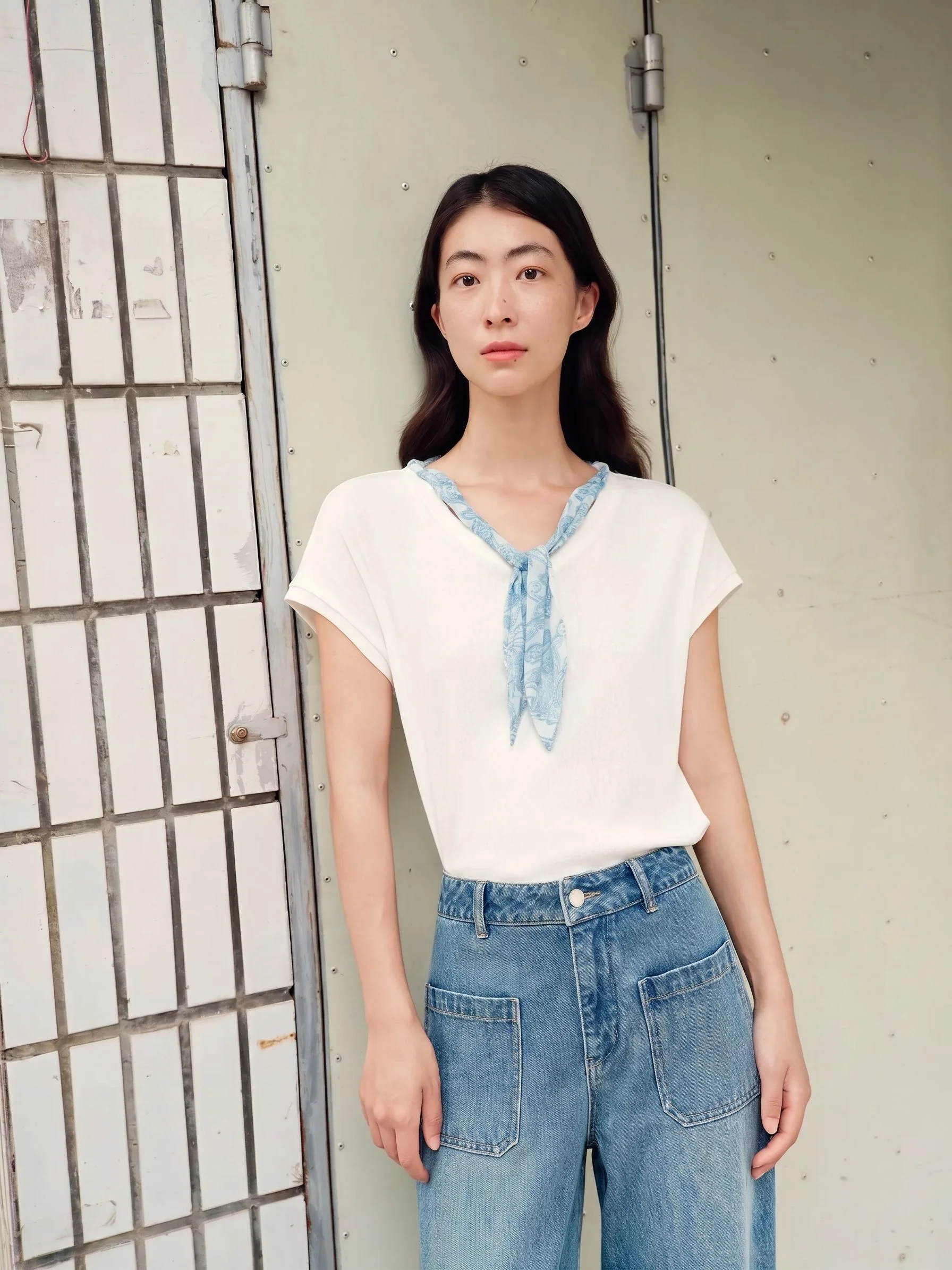 V-Neck Scarf Tee - Image 4