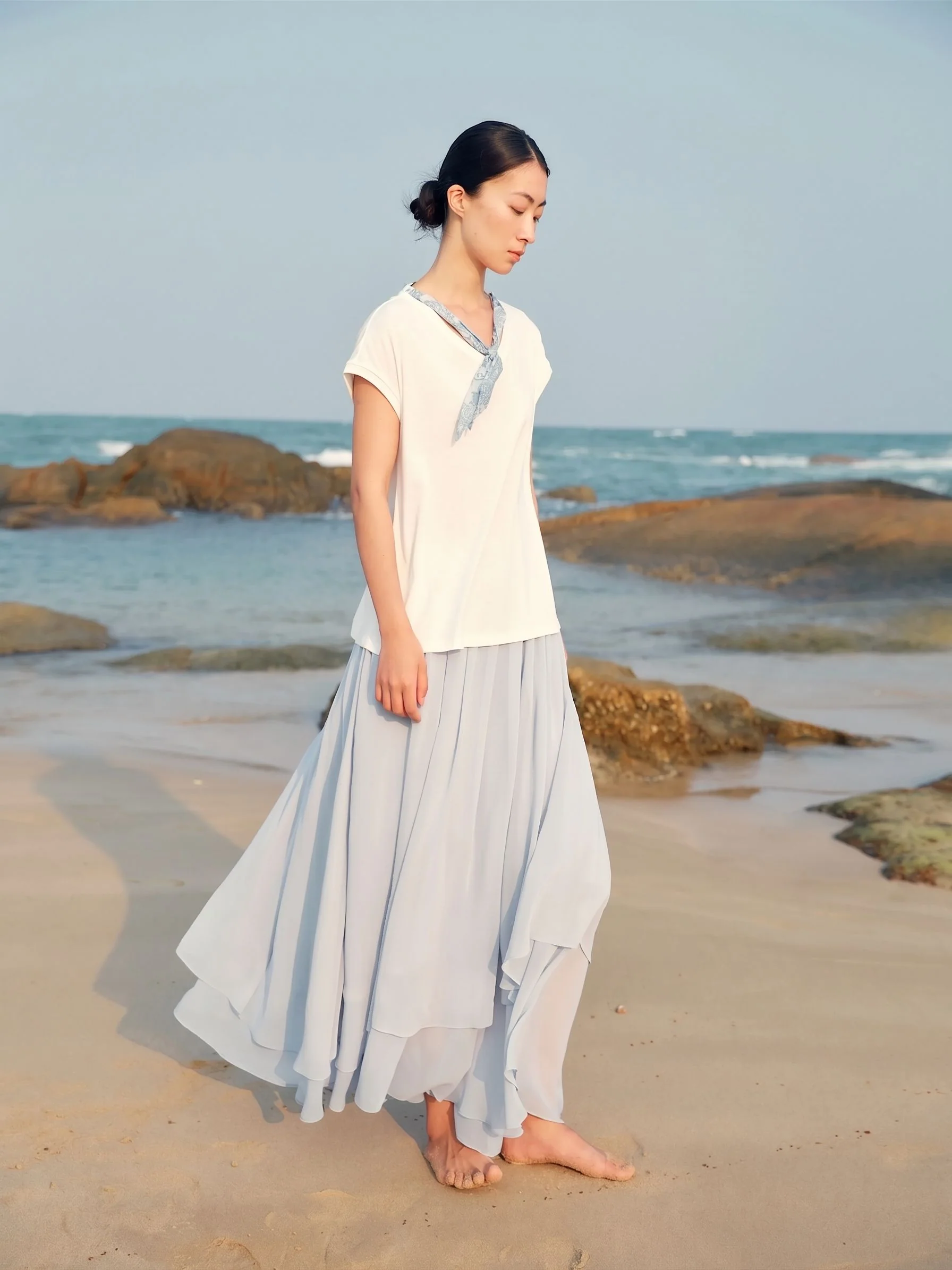 V-Neck Scarf Tee - Image 5