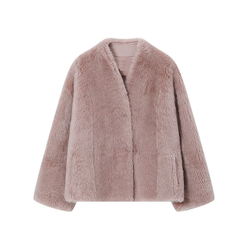 V-Neck Shearling Coat - Image 8