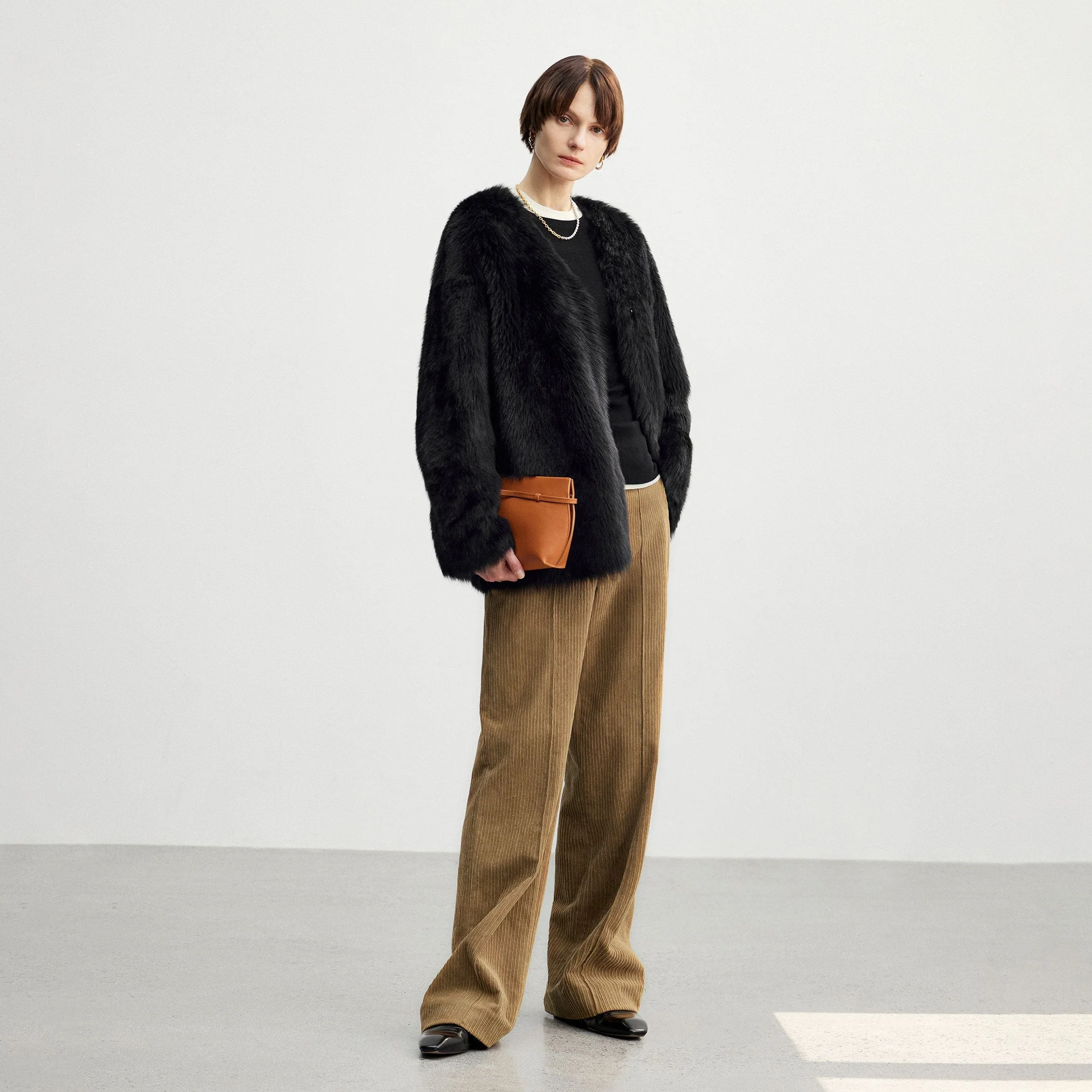 V-Neck Shearling Jacket - Image 3