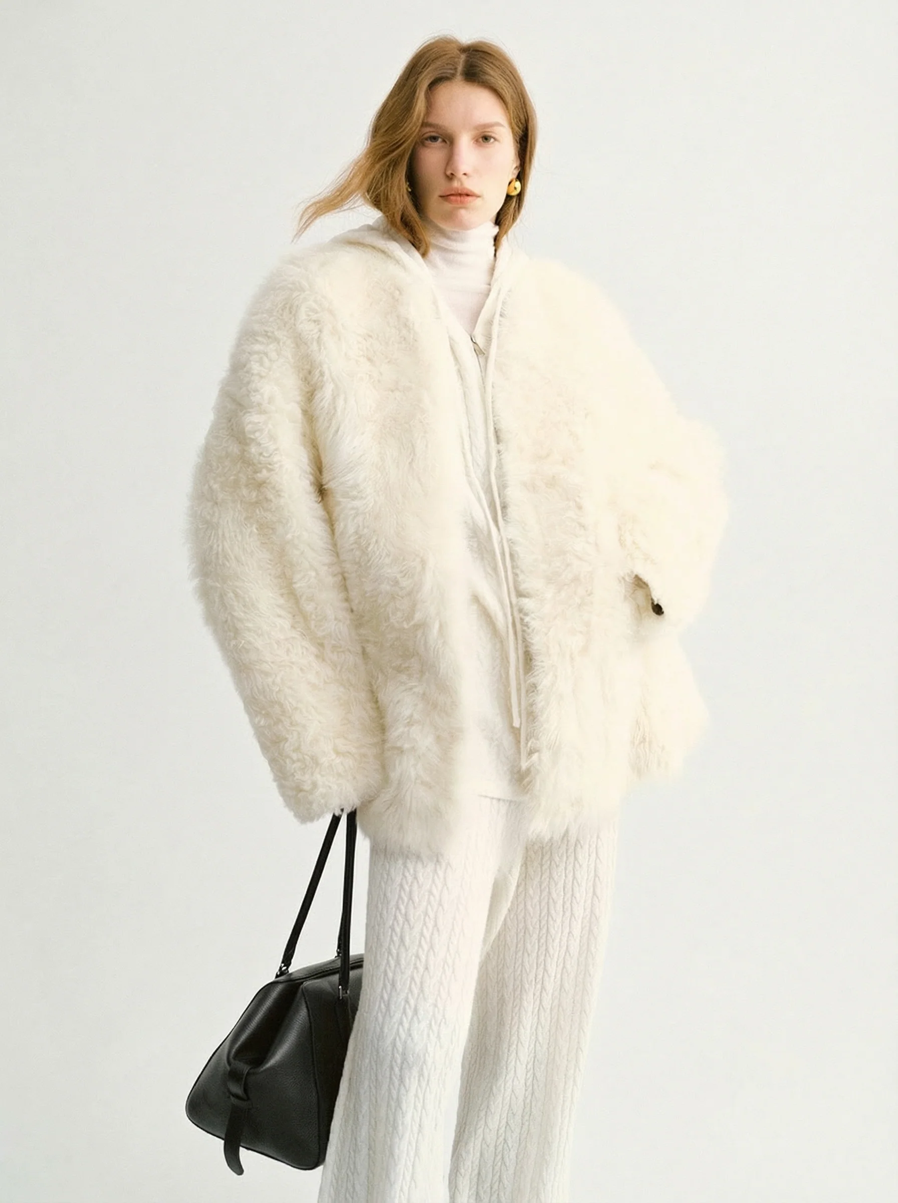 V-Neck Toscana Shearling Coat - Image 2