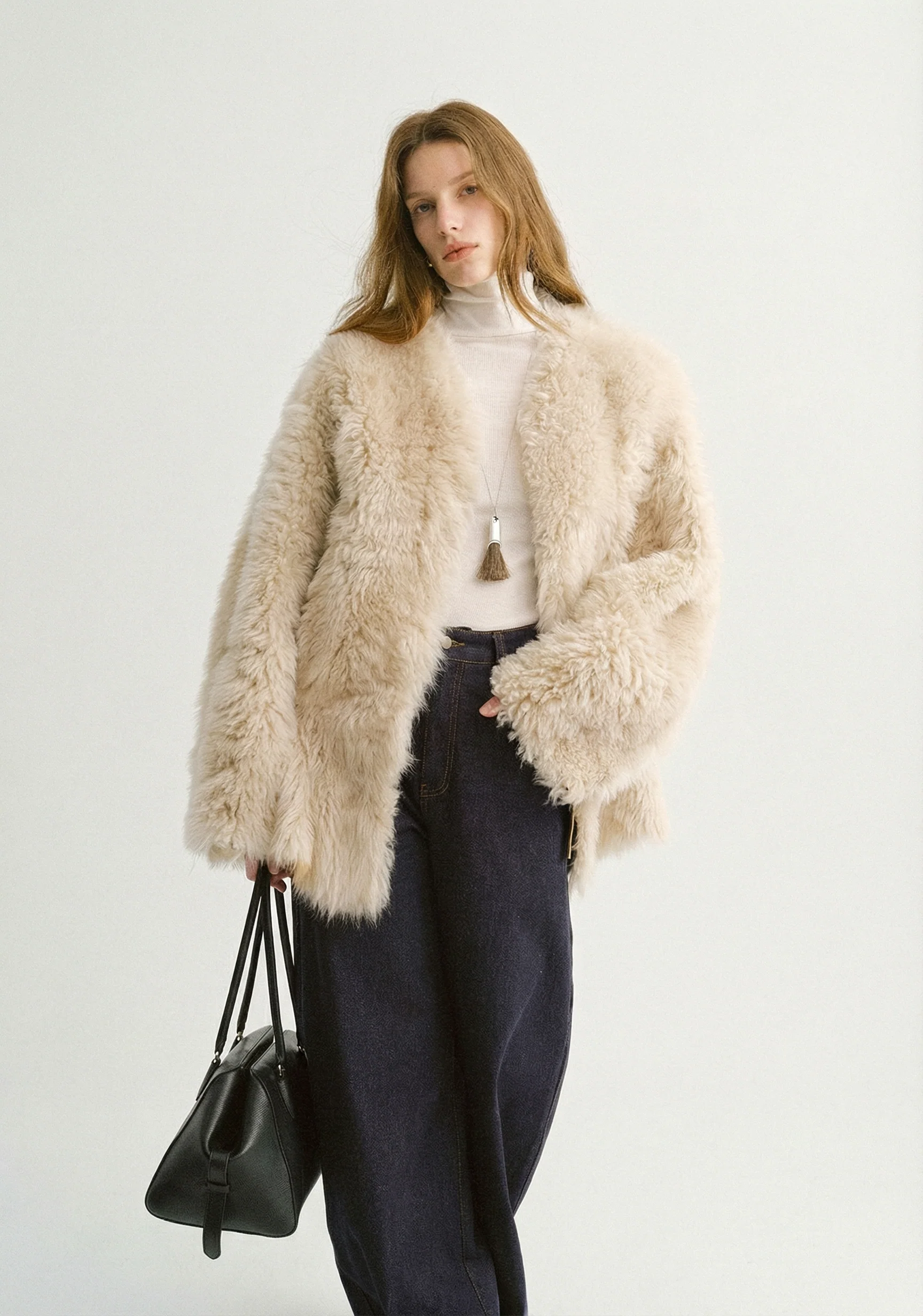 V-Neck Toscana Shearling Coat - Image 4