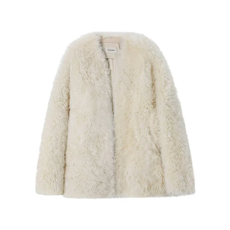 V-Neck Toscana Shearling Coat - Image 7