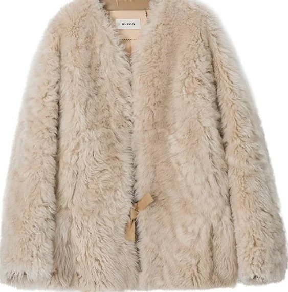 V-Neck Toscana Shearling Coat - Image 8