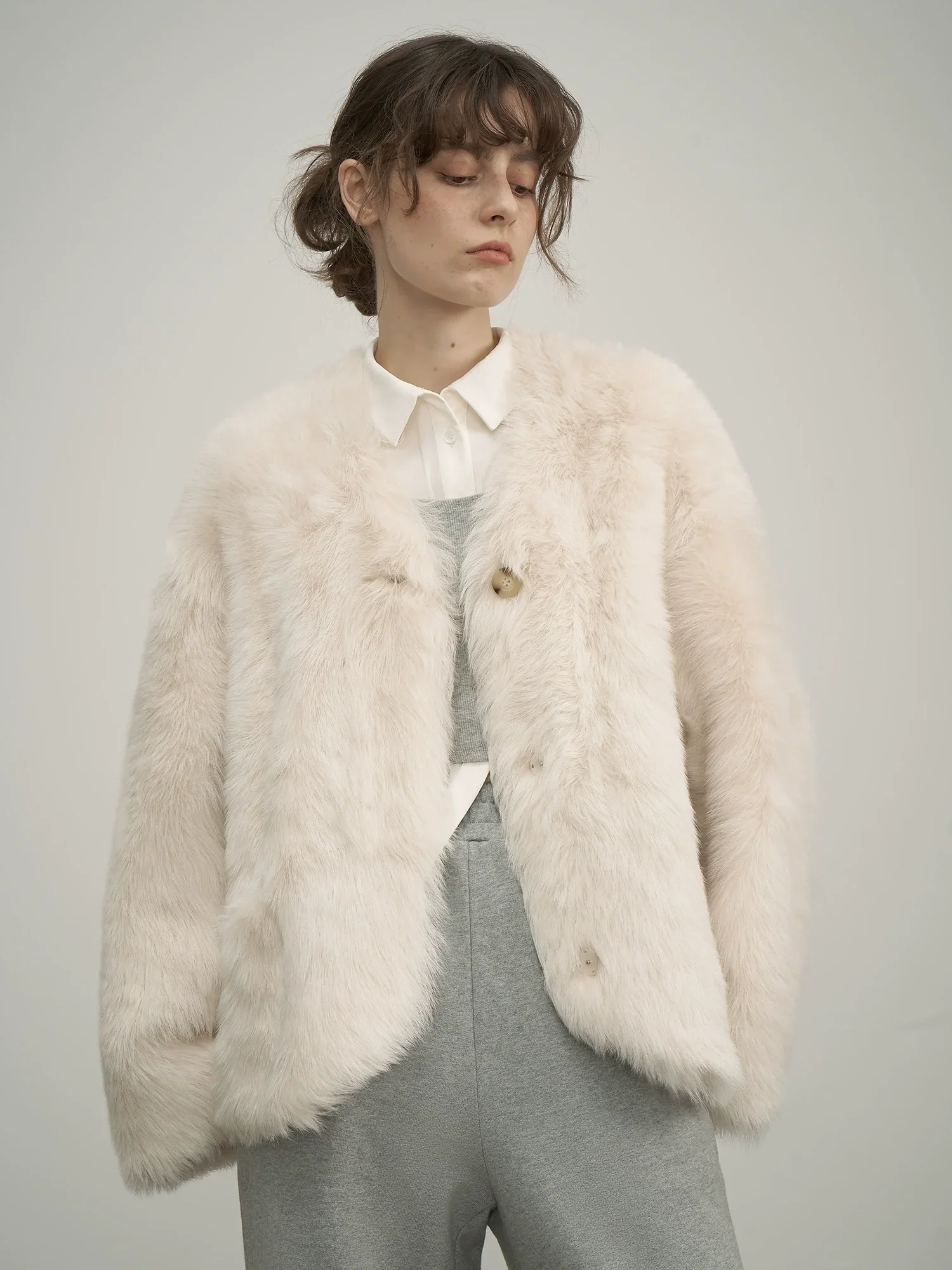 V‑Neck Toscana Shearling Jacket