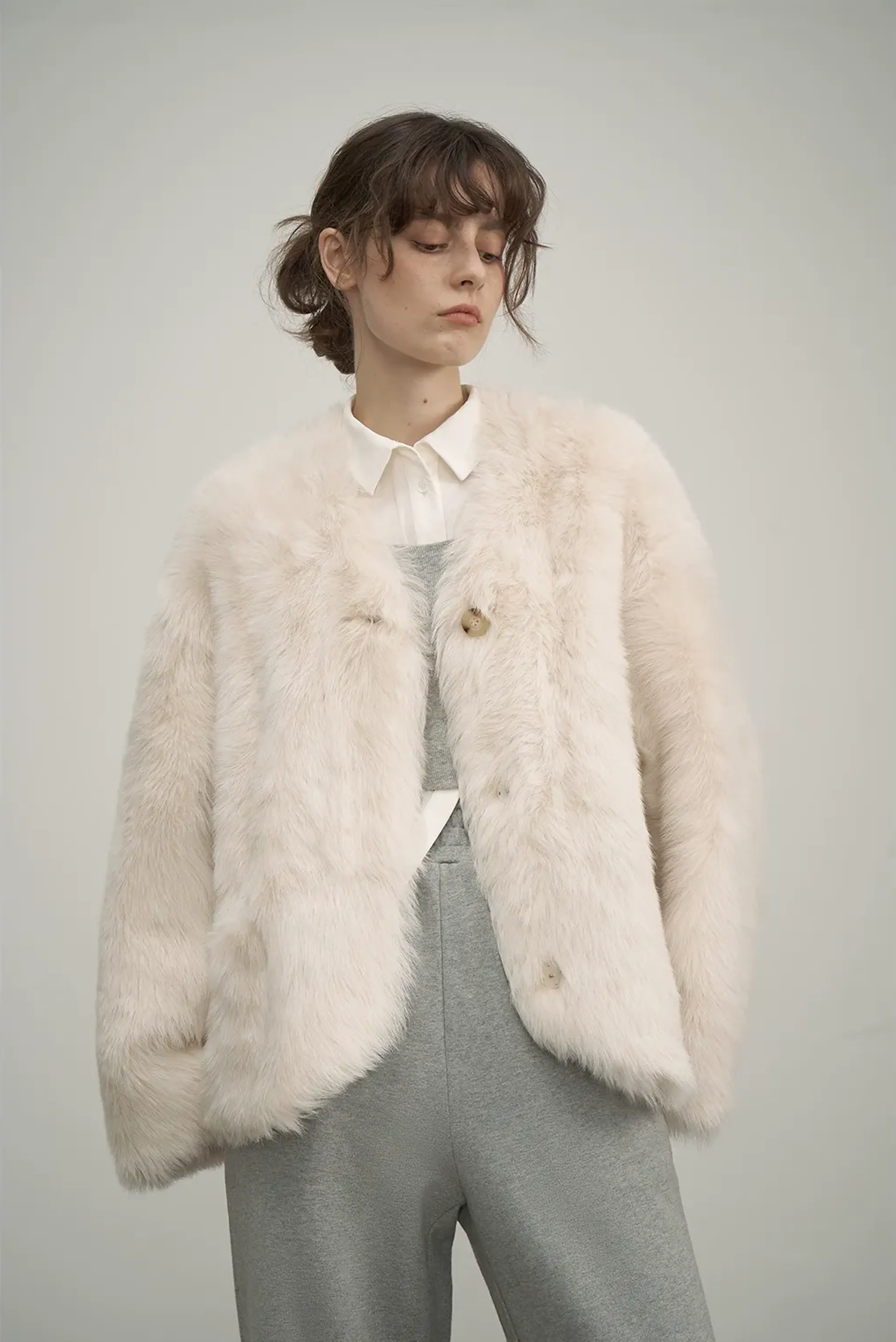 V‑Neck Toscana Shearling Jacket - Image 6