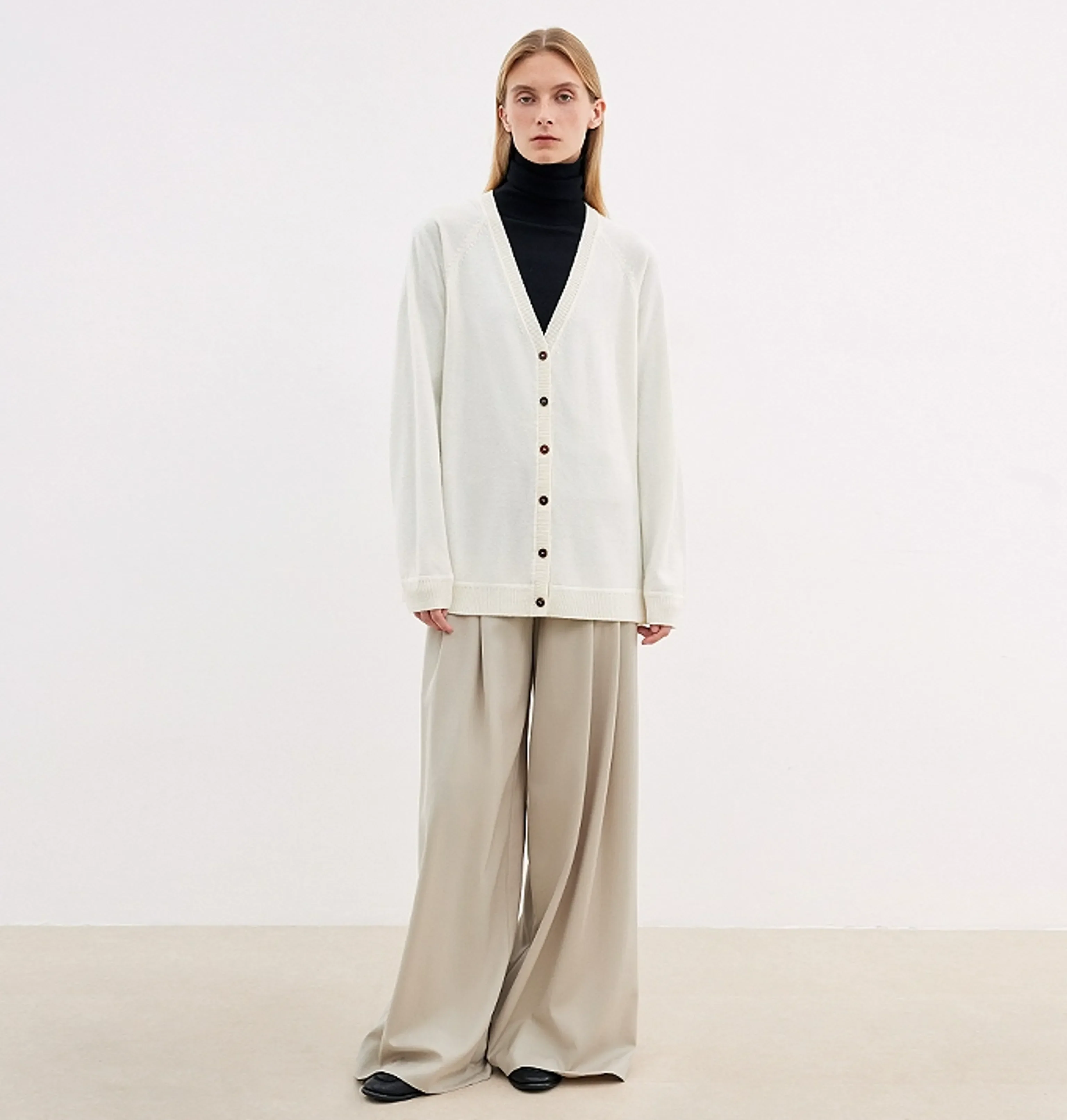 V-Neck Wool Cardigan - Image 2