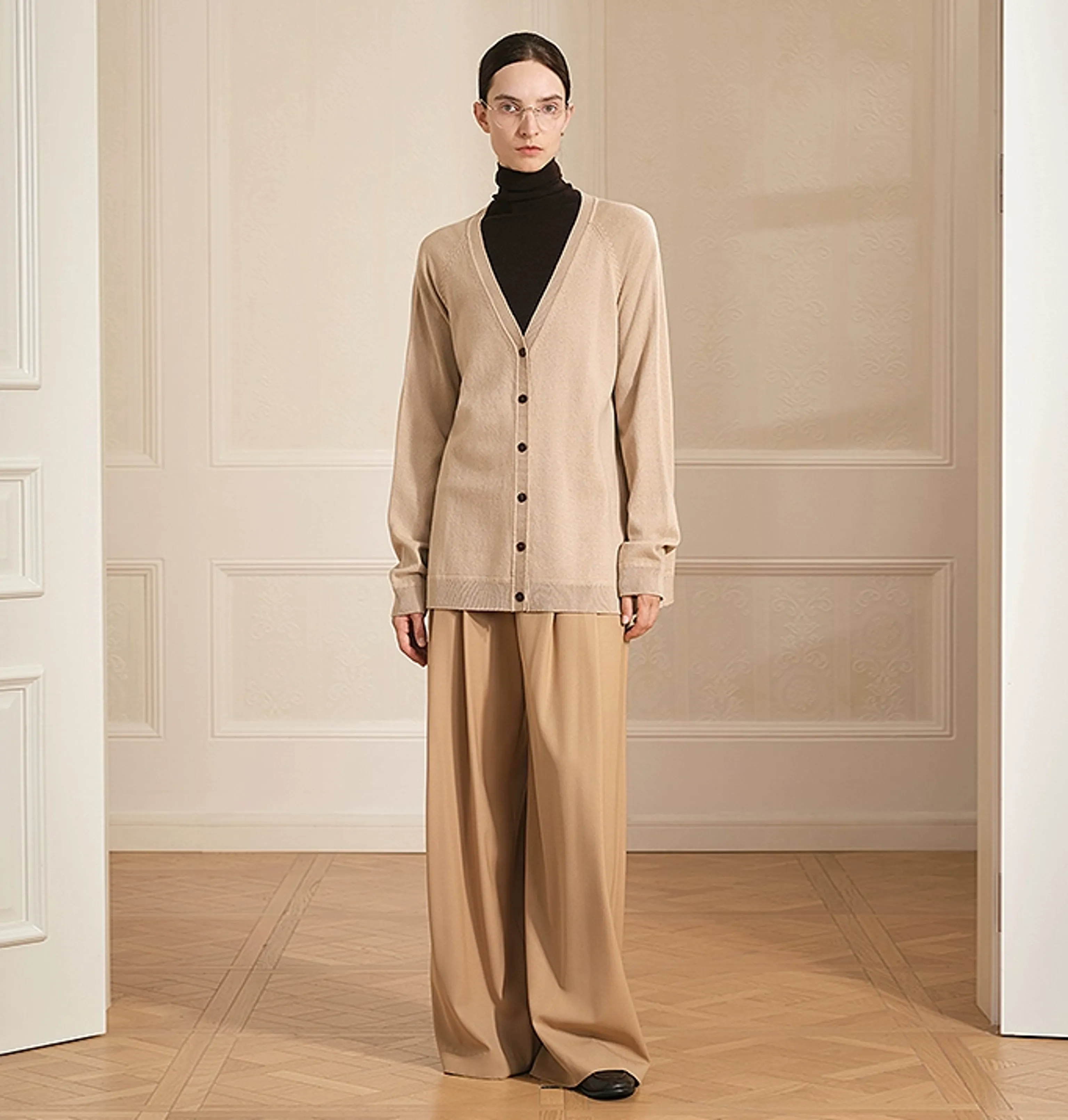V-Neck Wool Cardigan - Image 3