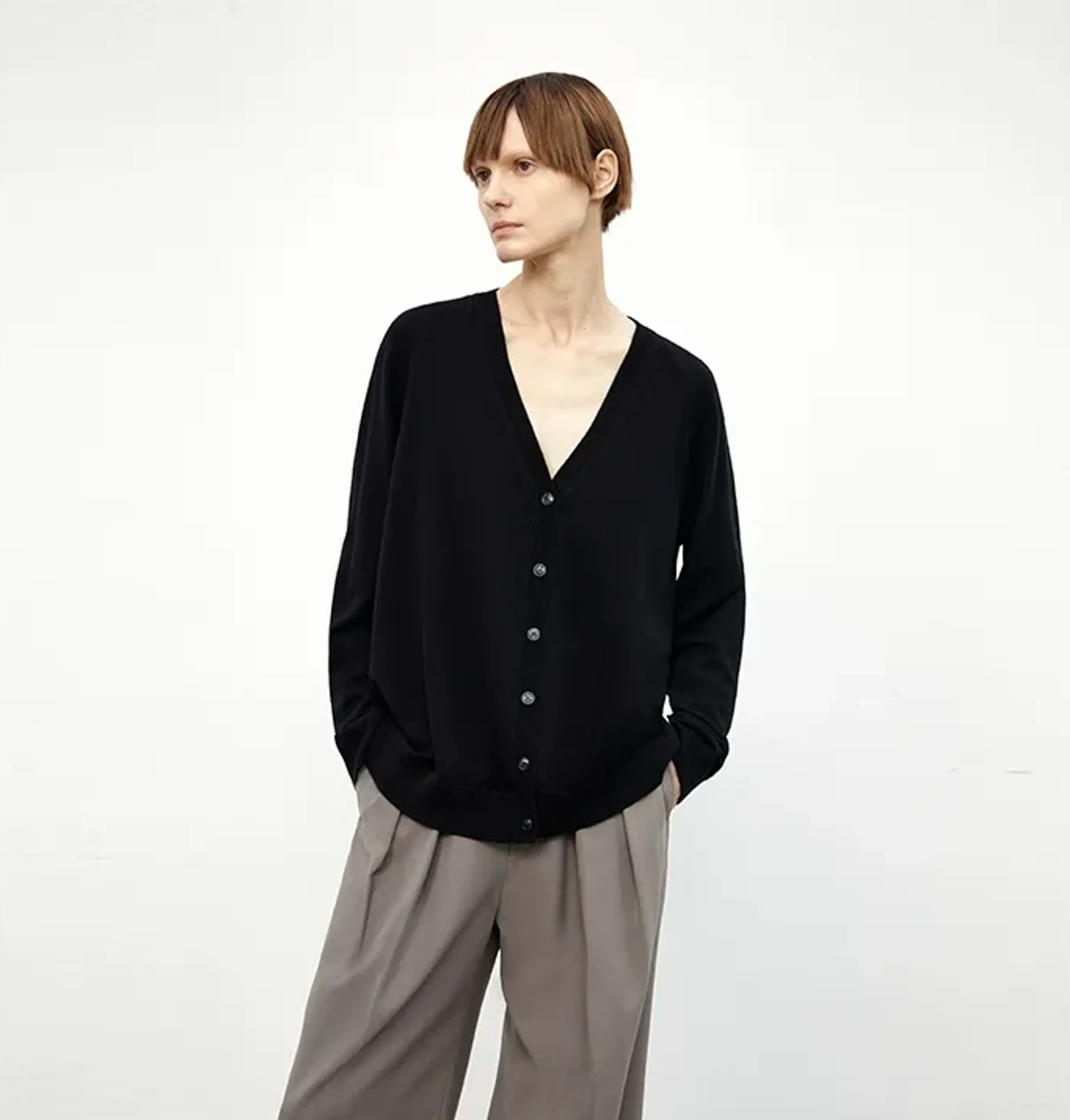 V-Neck Wool Cardigan - Image 6