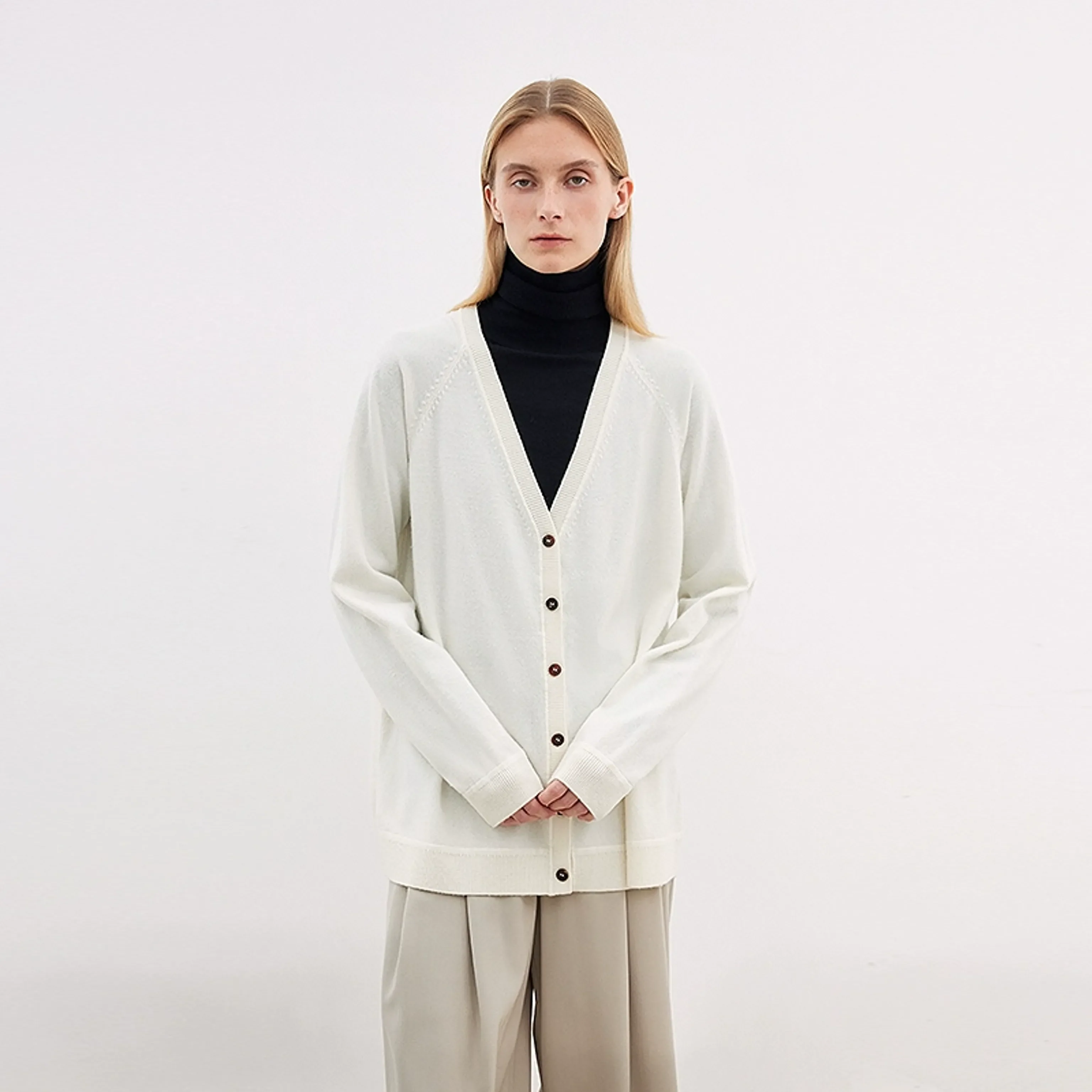 V-Neck Wool Cardigan - Image 7