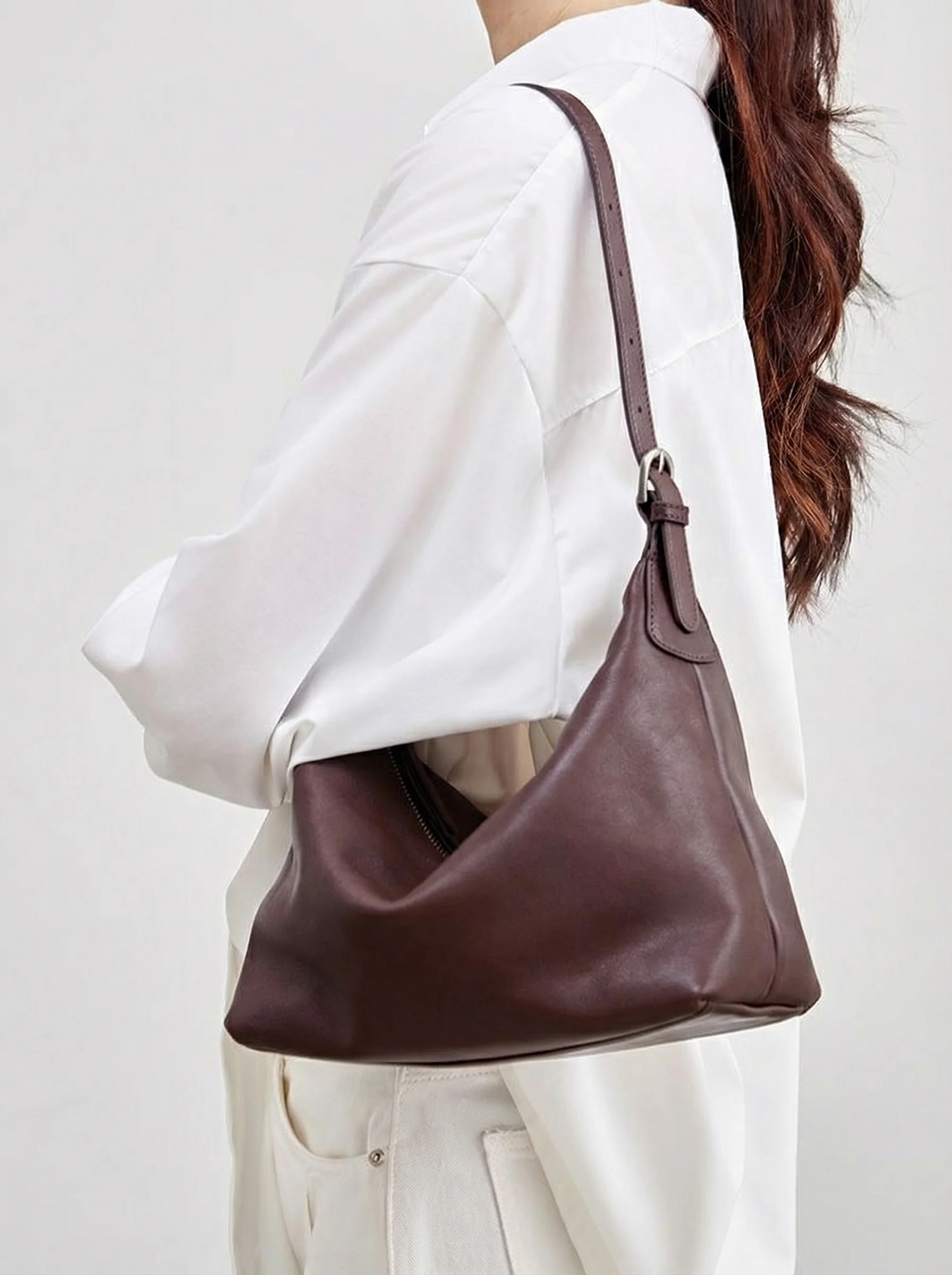Vegetable-Tanned Cowhide Dumpling Bag