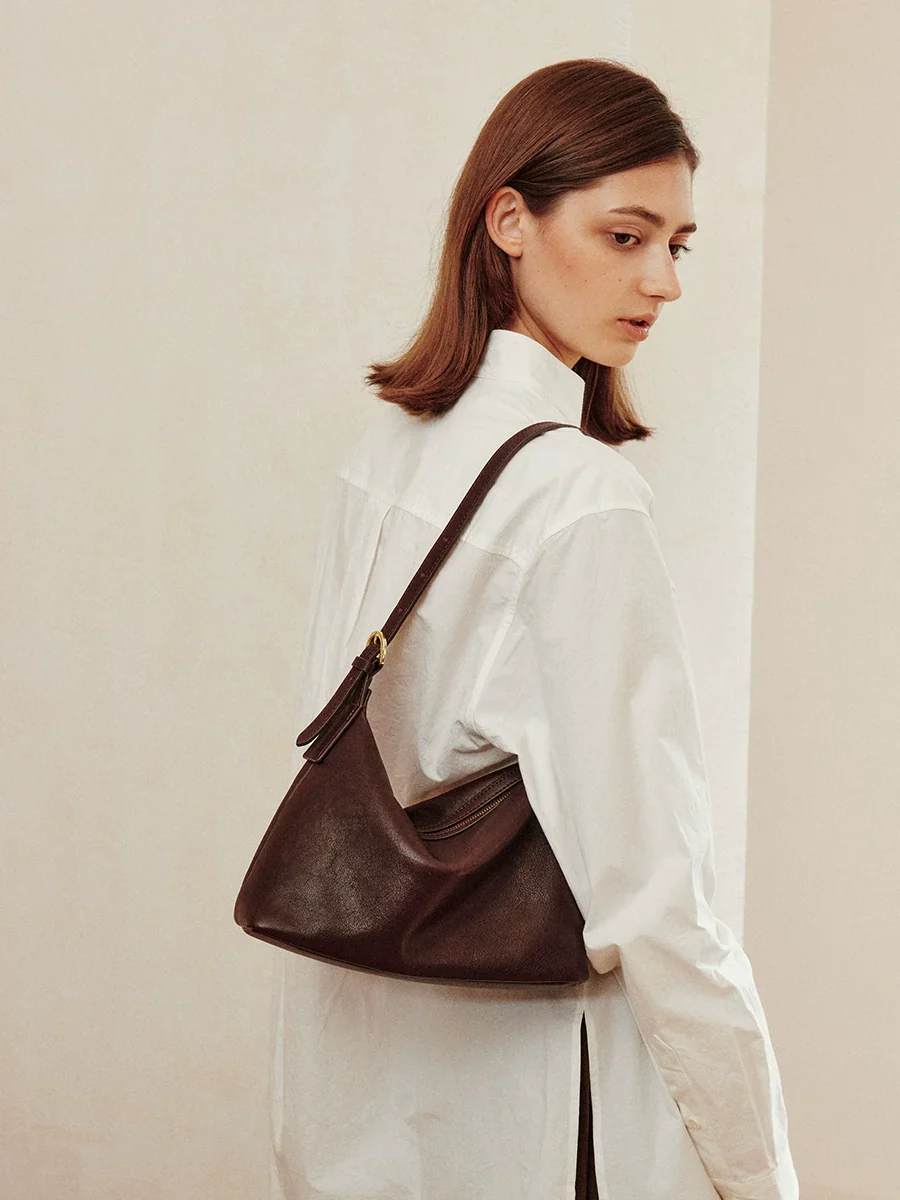 Vegetable-Tanned Cowhide Hobo Bag - Image 2