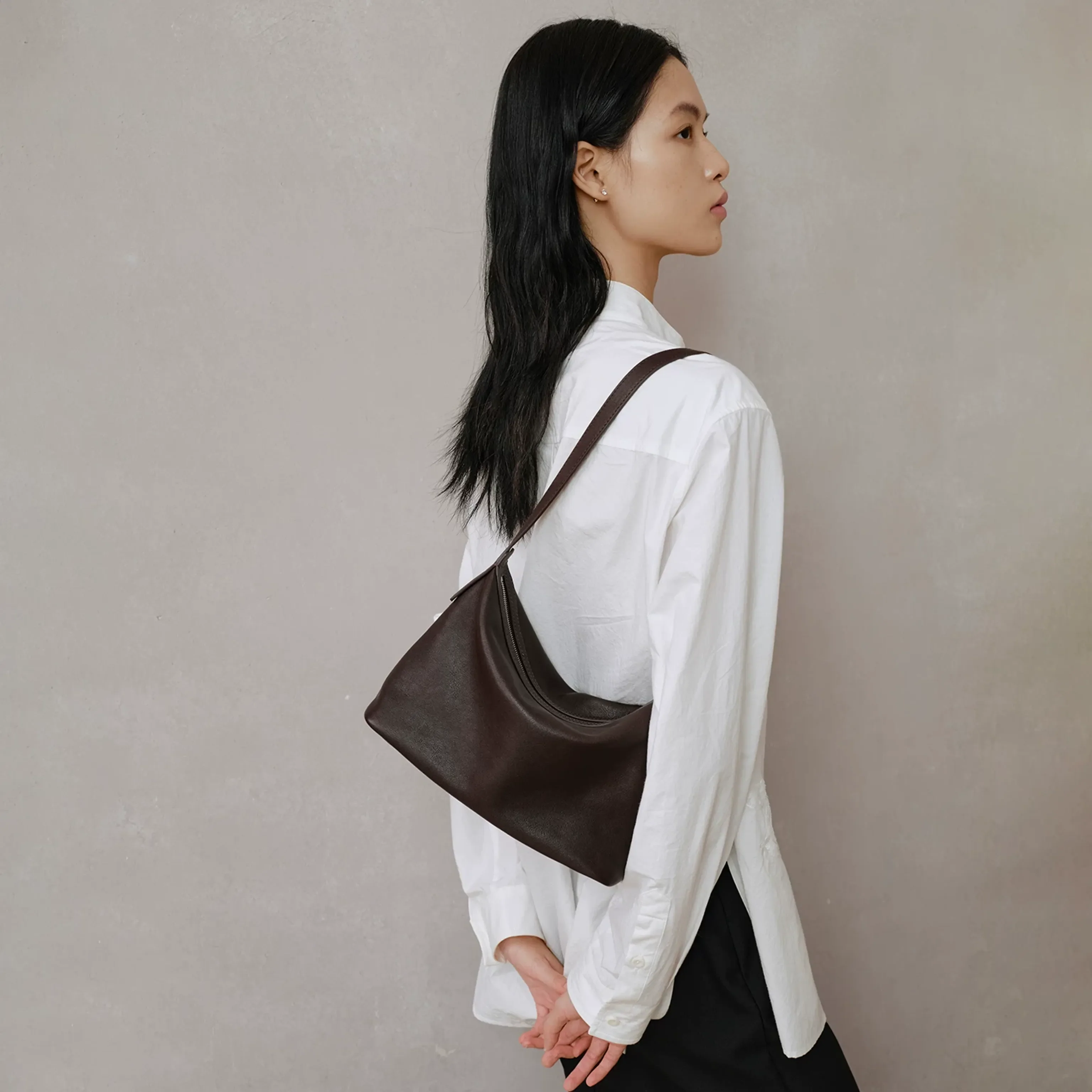 Vegetable-Tanned Cowhide Hobo Bag - Image 9