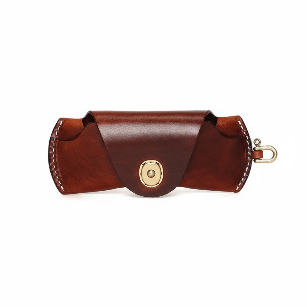 Vegetable-Tanned Cowhide Leather Glasses Case - Image 6