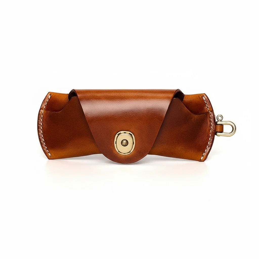 Vegetable-Tanned Cowhide Leather Glasses Case - Image 7