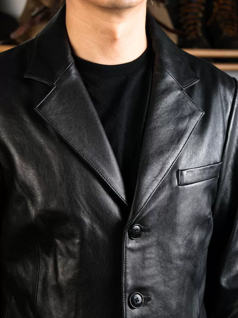 Vegetable-Tanned Lambskin Blazer - Image 3