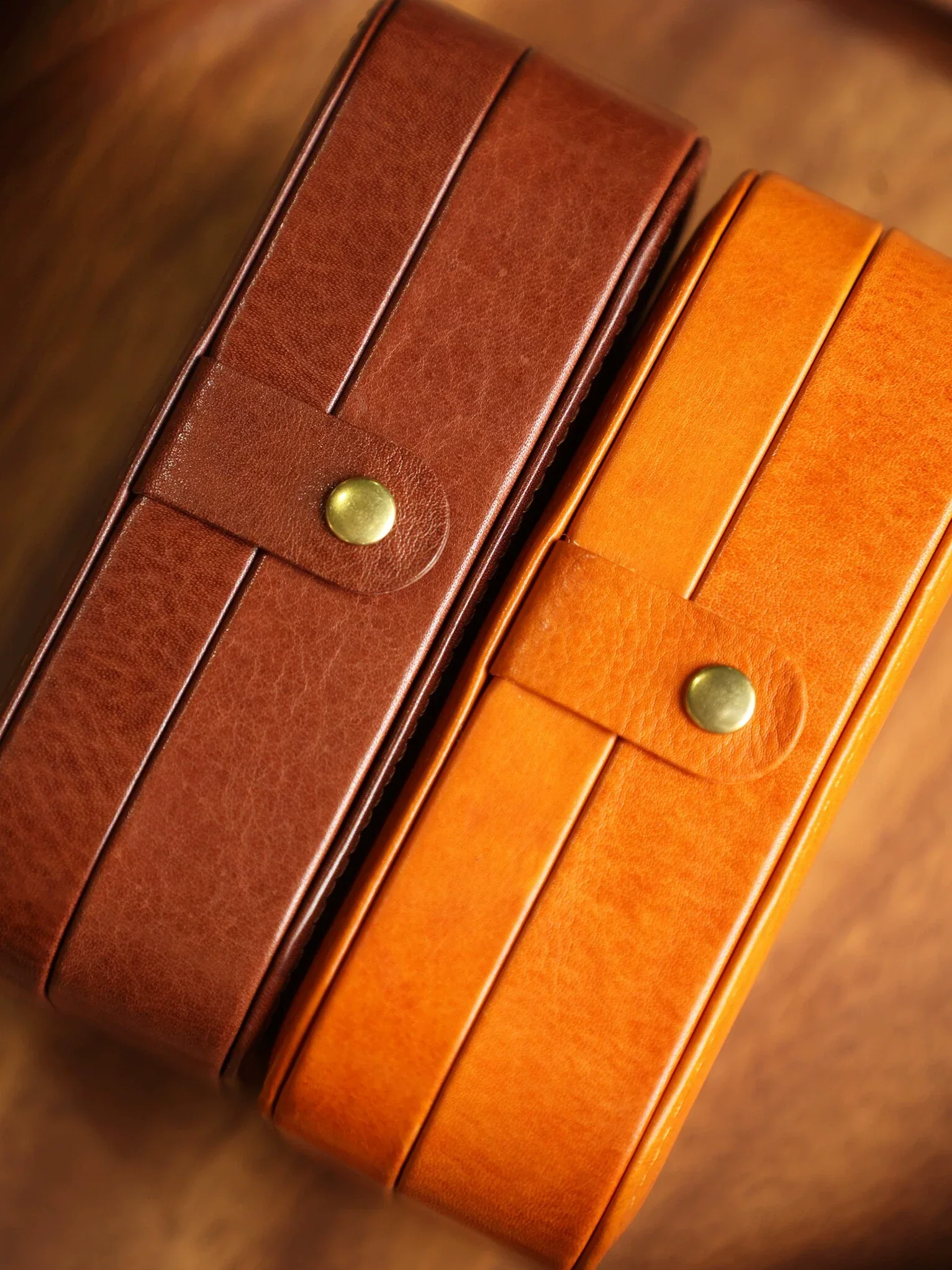 Vegetable-Tanned Leather Travel Jewelry Case
