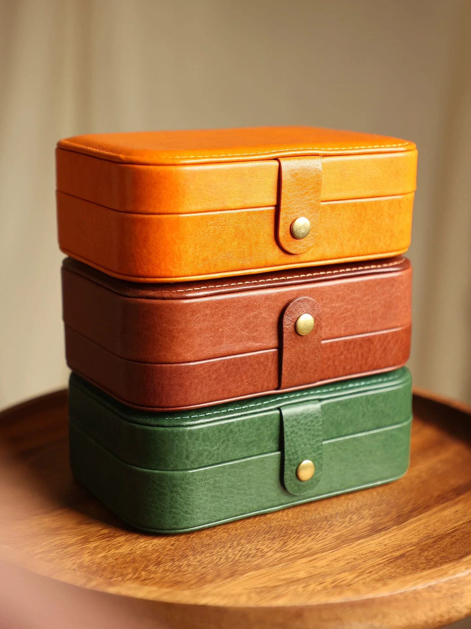 Vegetable-Tanned Leather Travel Jewelry Case - Image 7