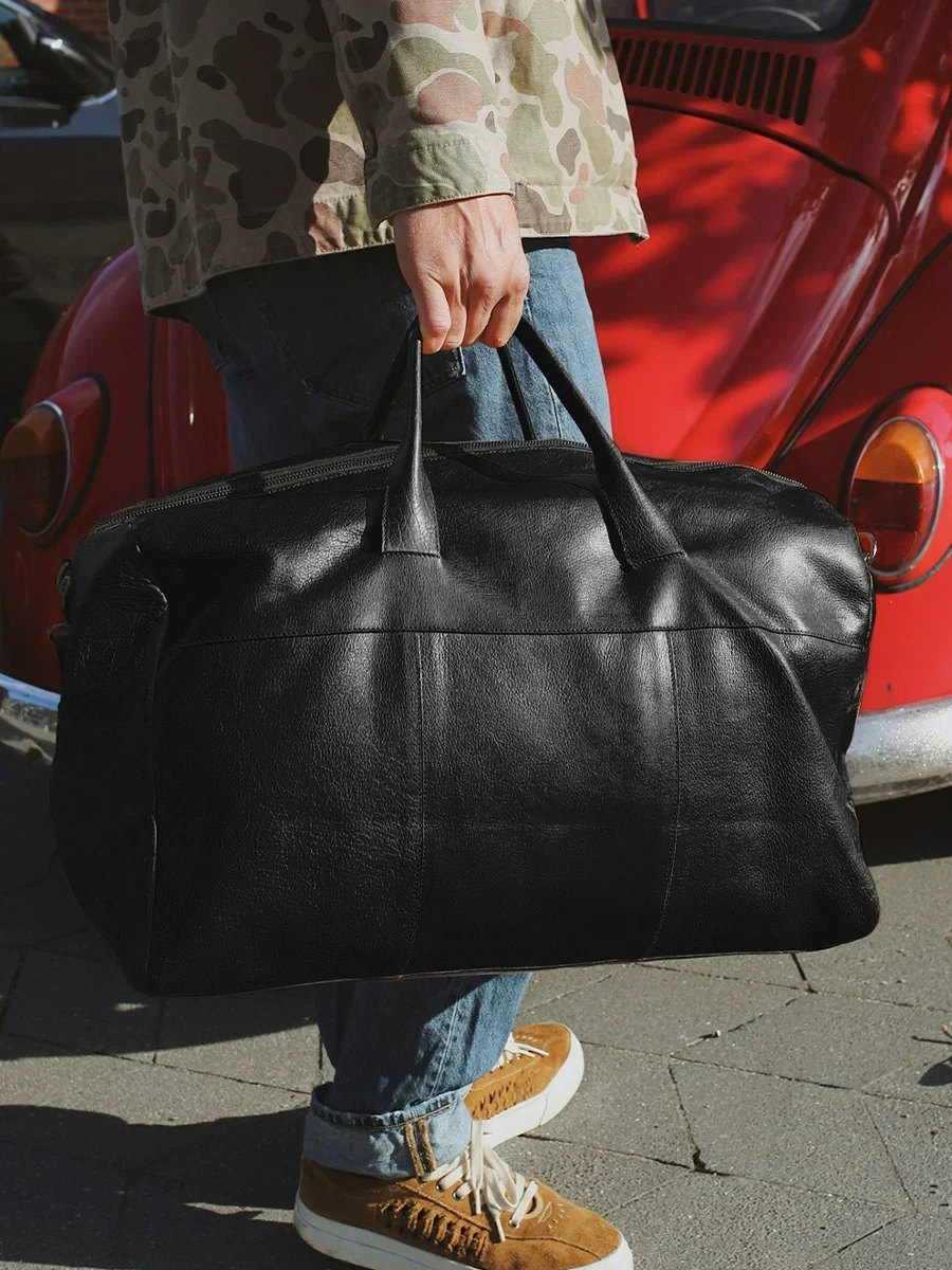 Vegetable-Tanned Top-Grain Leather Weekender - Image 3